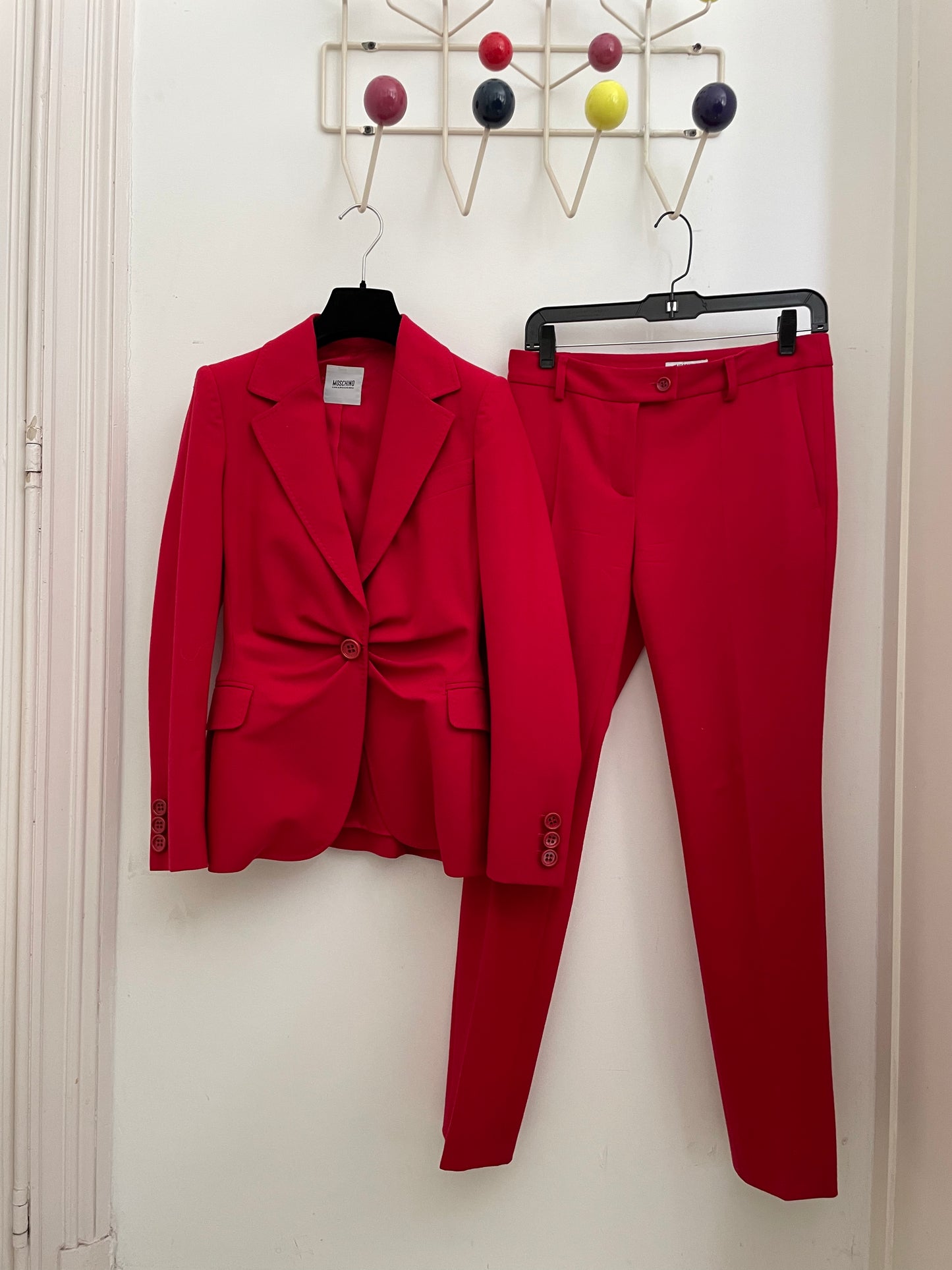 Moschino 2000's red wool pantsuit