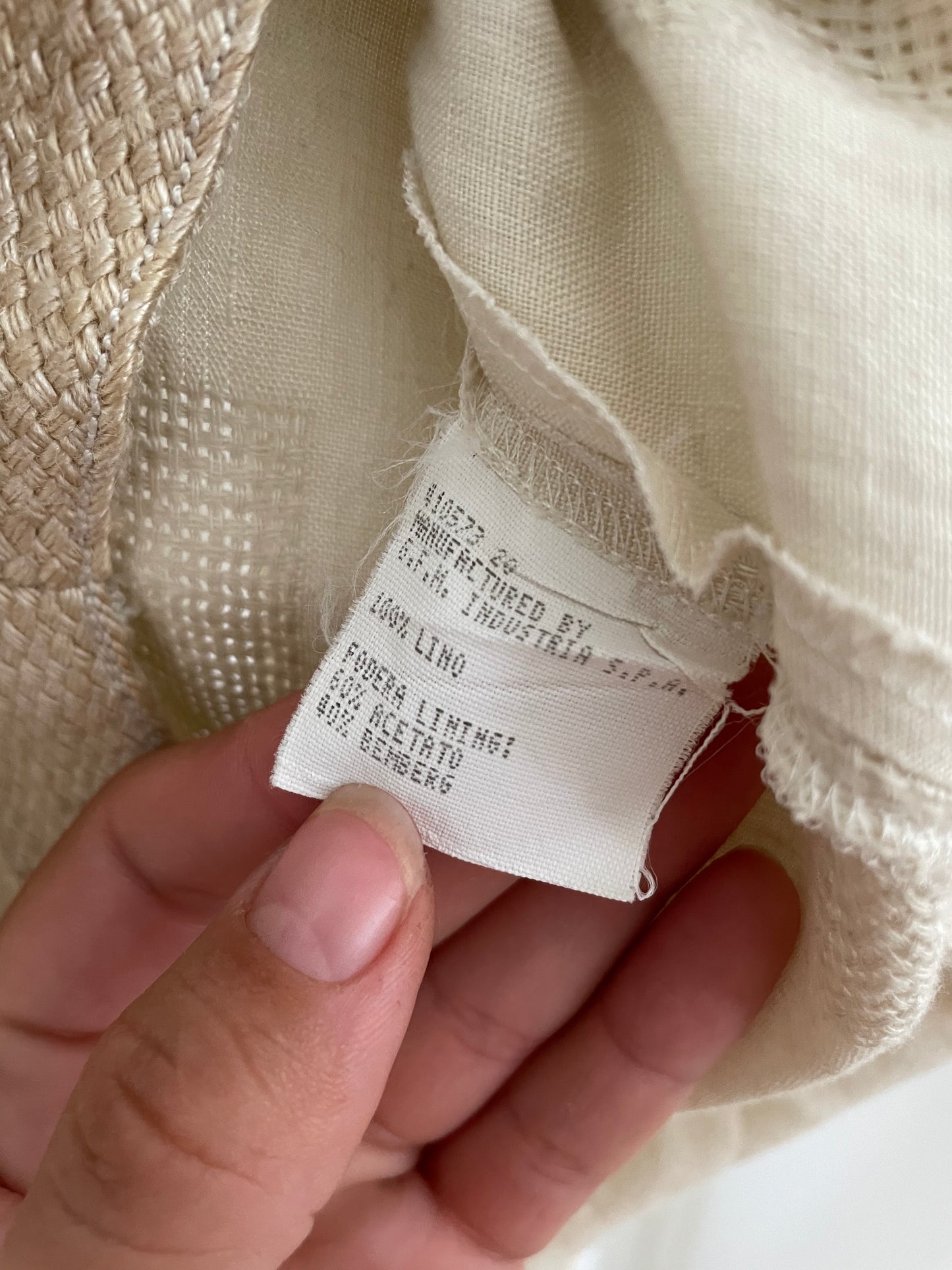 Ter et Bantine 90's beige linen reversed triangle shaped skirt