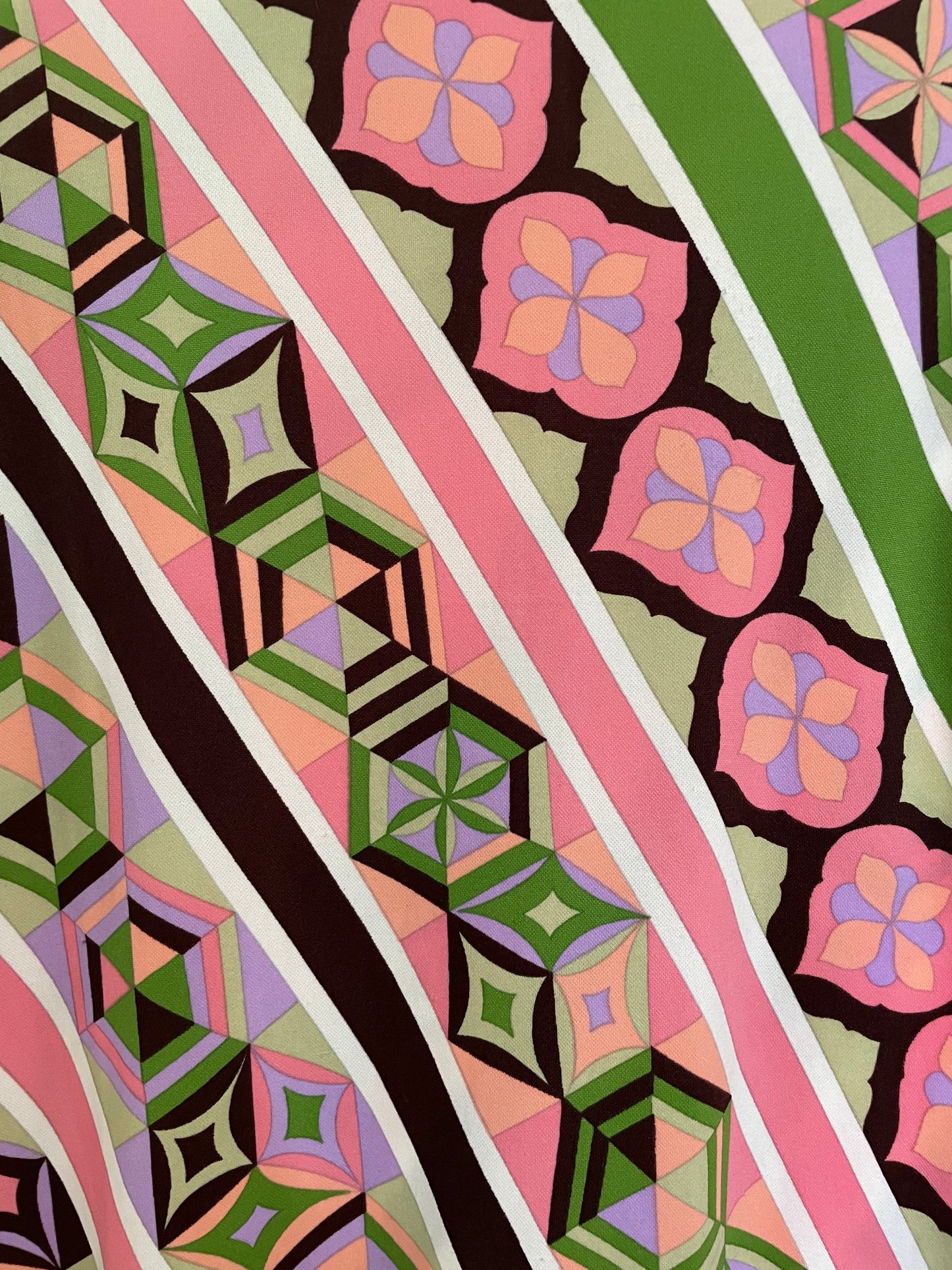 Emilio Pucci 70's graphic print shirt in pink, brown and green
