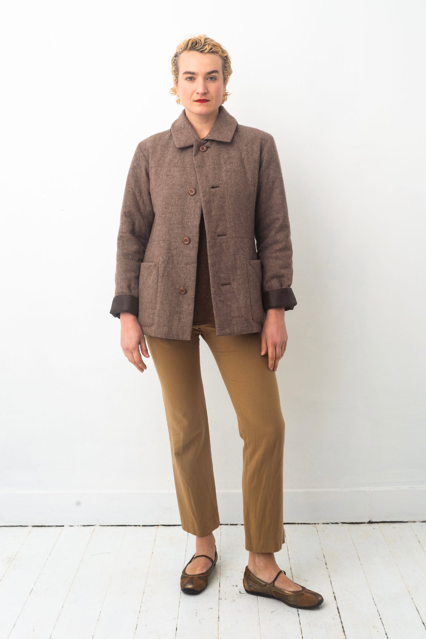 Issey Miyake Plantation 90’s reversible brown wool and padded nylon jacket
