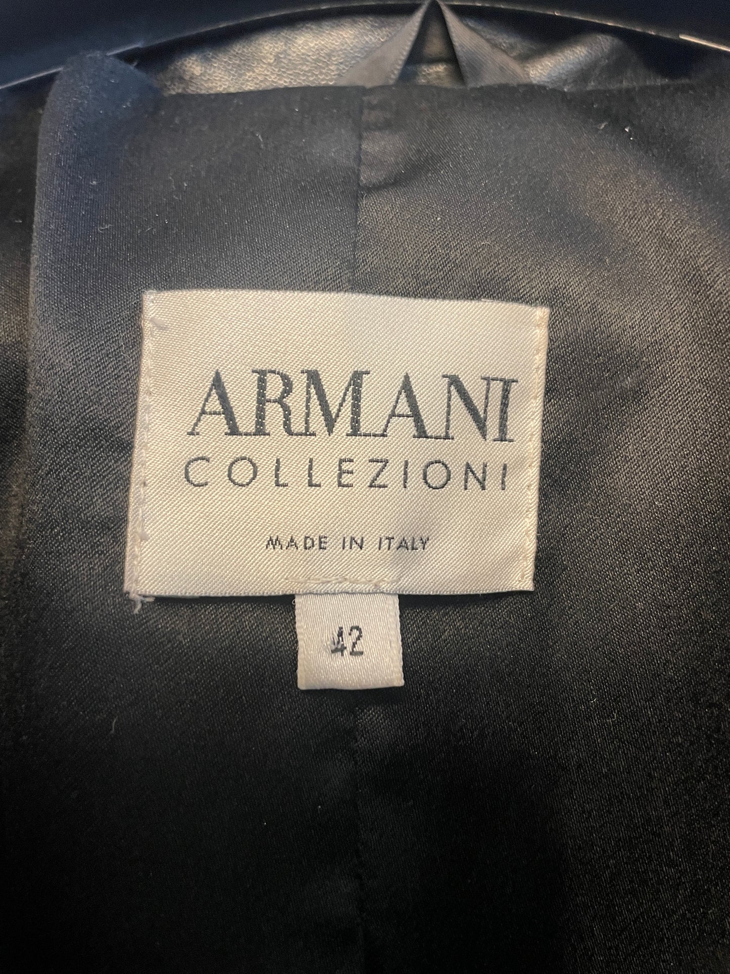 Armani 2000s black leather peplum jacket