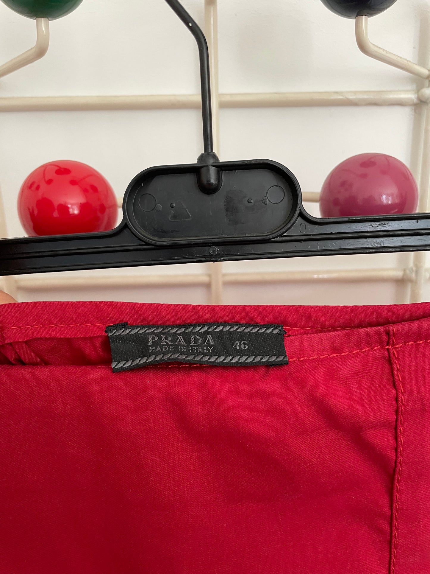 Prada 2000's nylon red maxi mermaid skirt