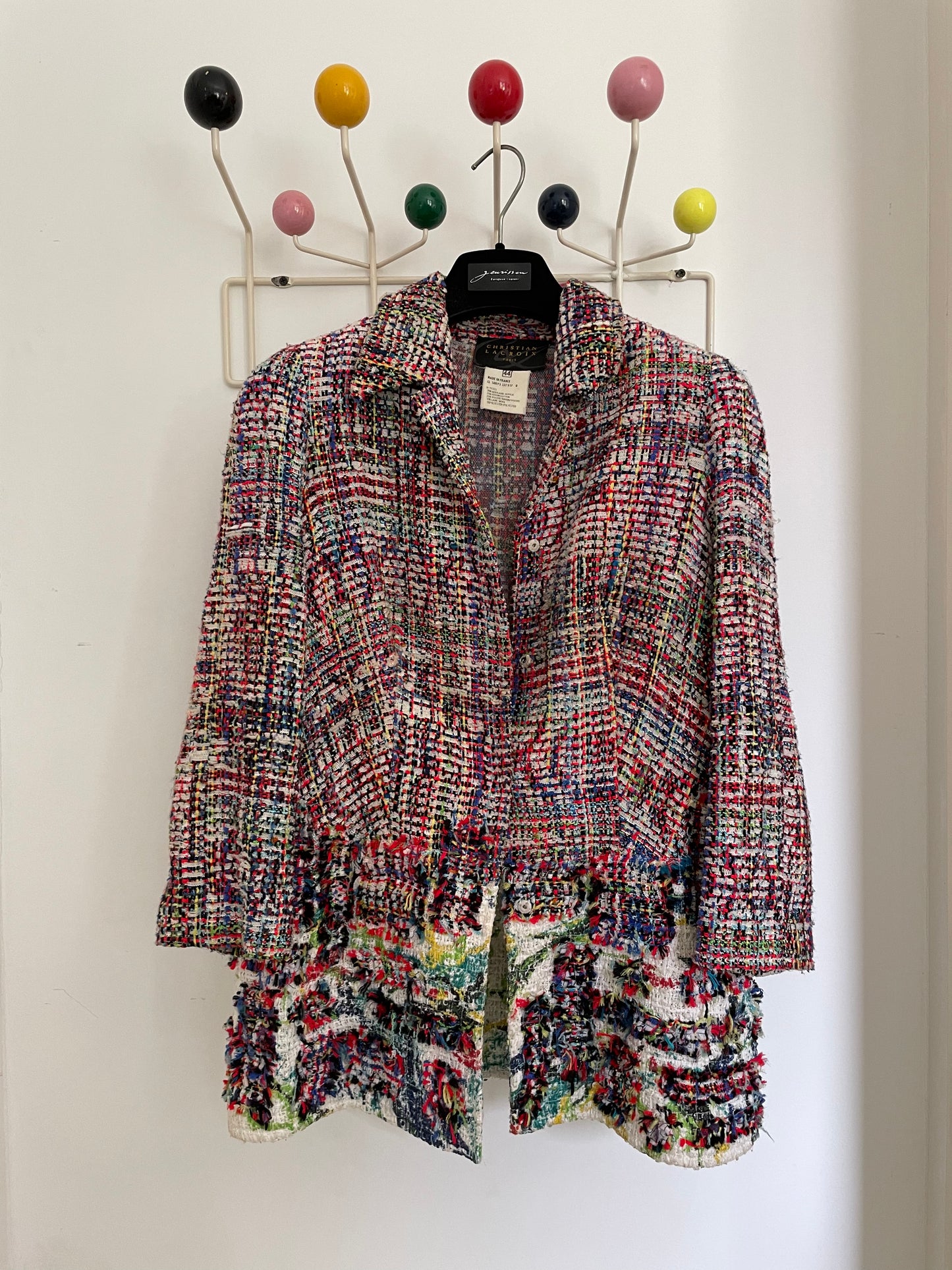 Christian Lacroix 90's knitted distressed multicolour jacket