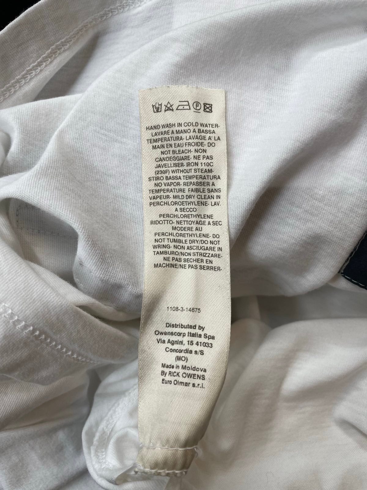 Rick Owens long white t-shirt