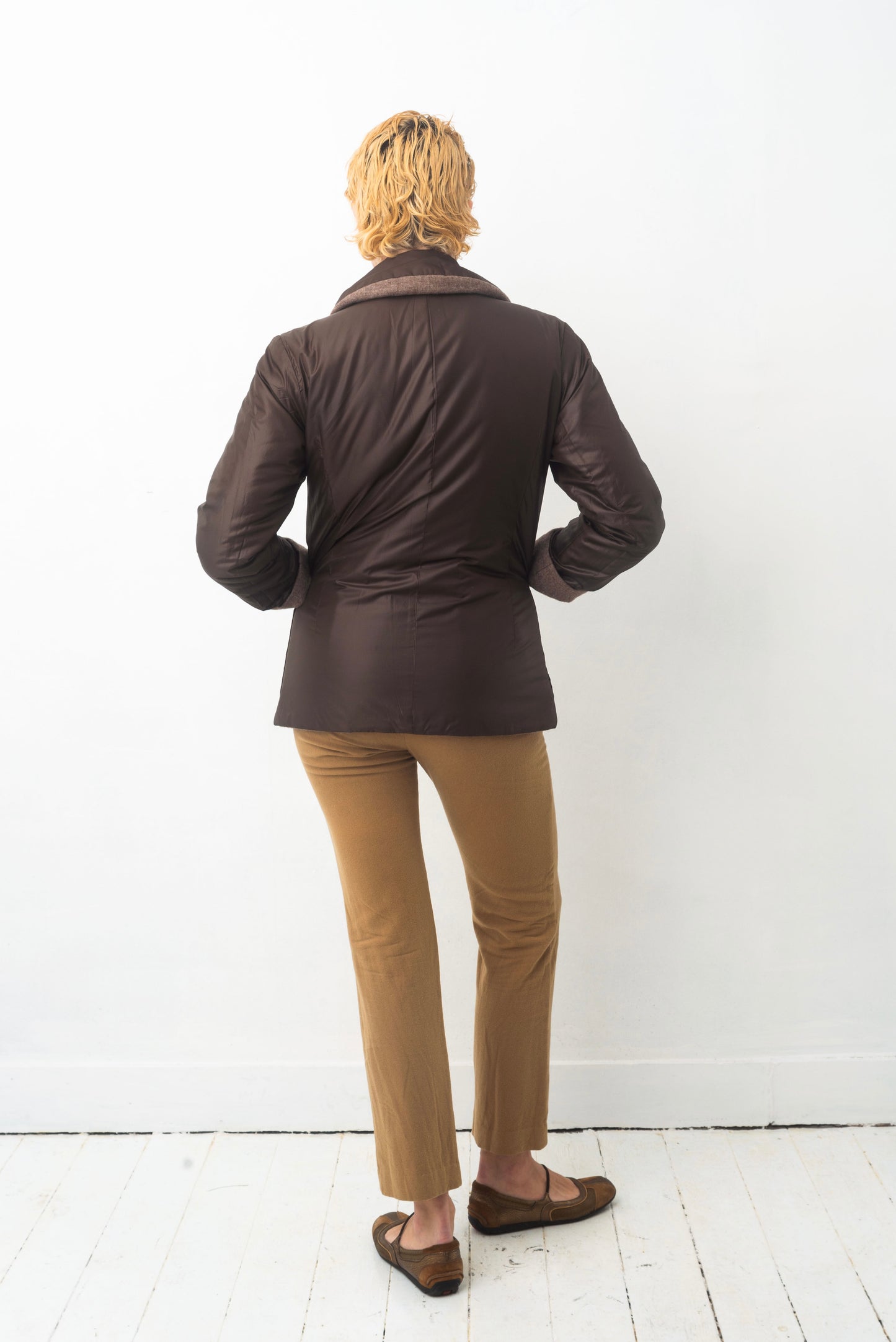 Issey Miyake Plantation 90’s reversible brown wool and padded nylon jacket