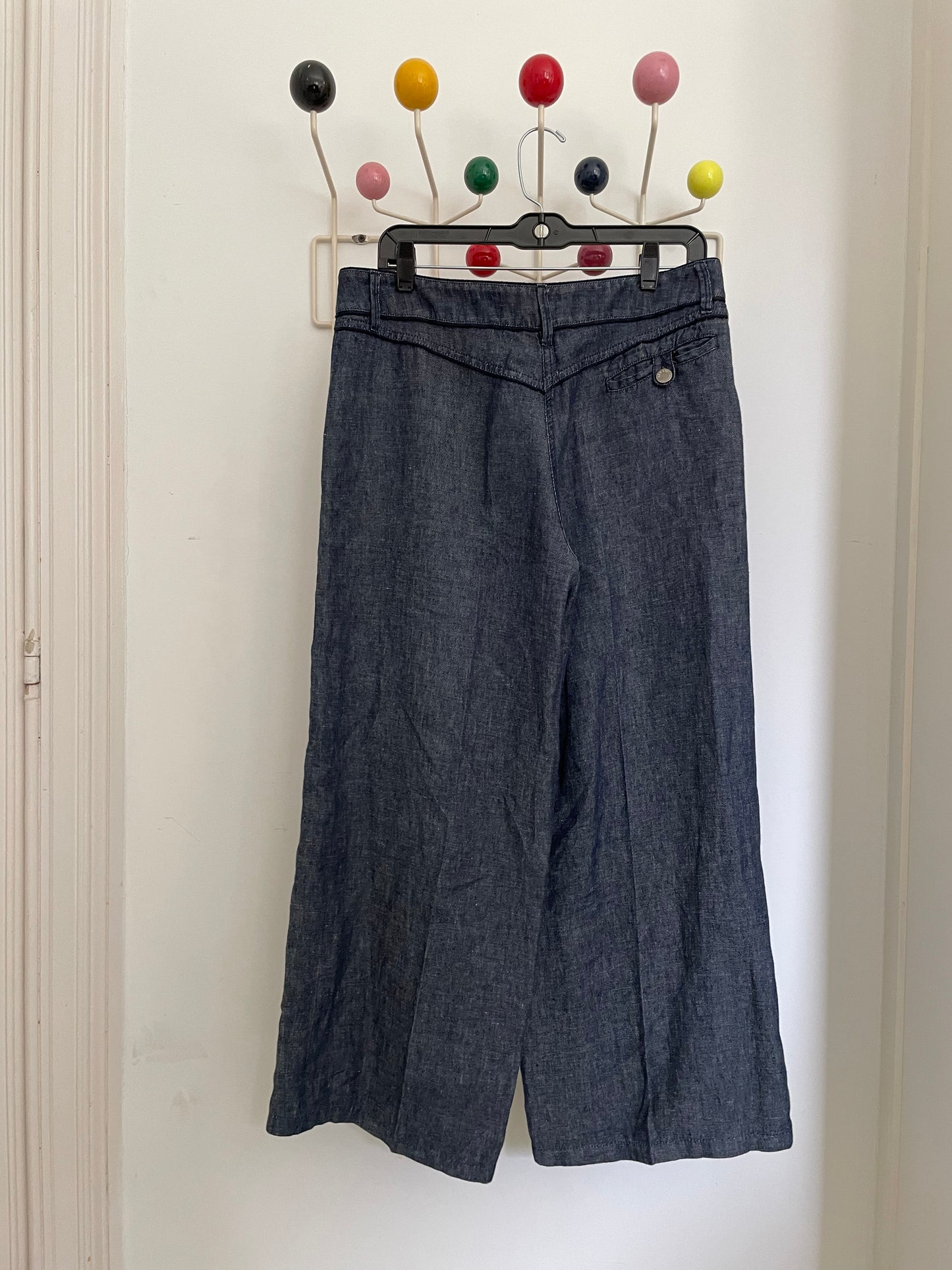 Armani 2000s wide leg denim capri pants