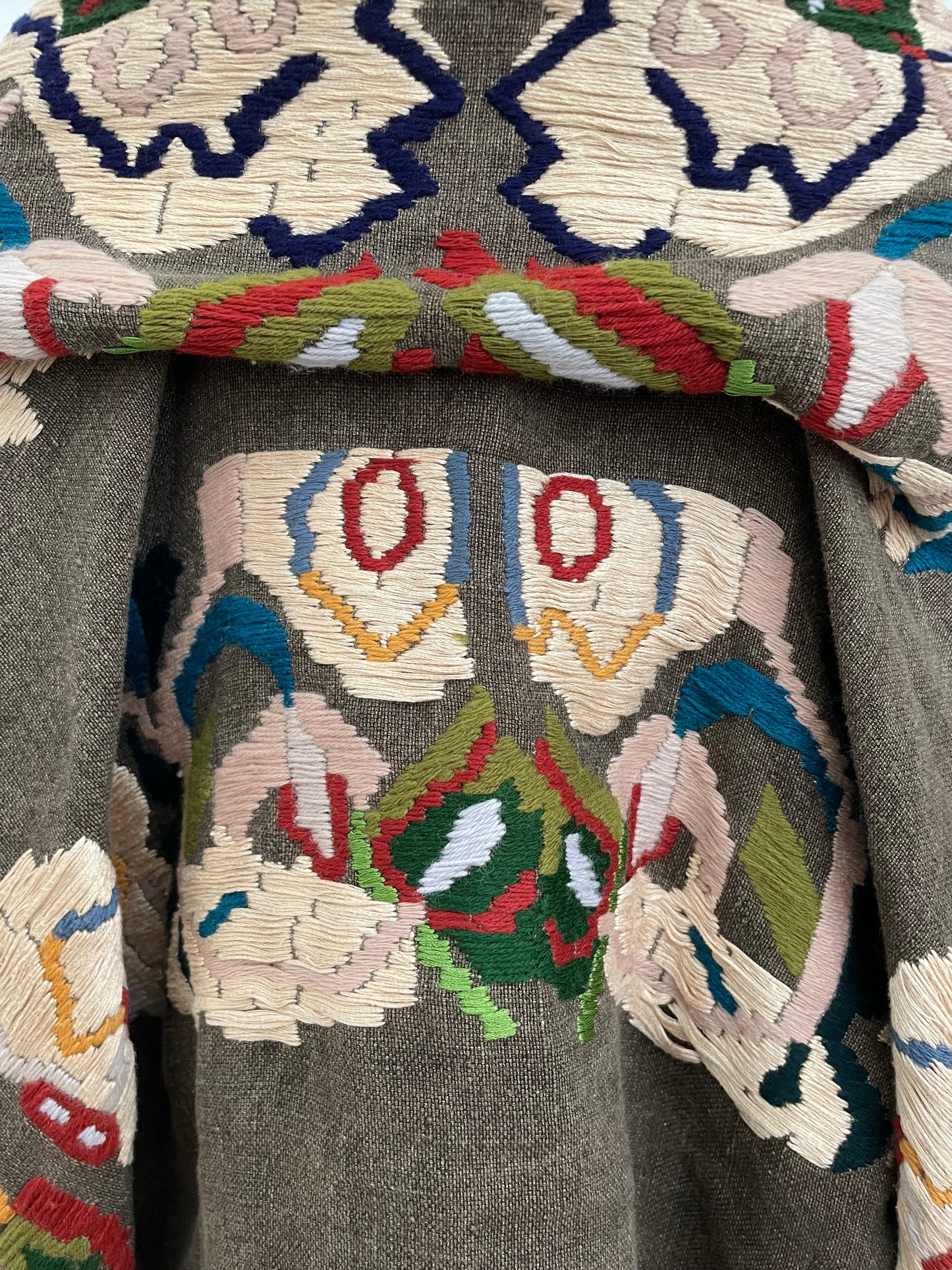 Dries van Noten FW 2002 linen runway jacket with embroidered flowers