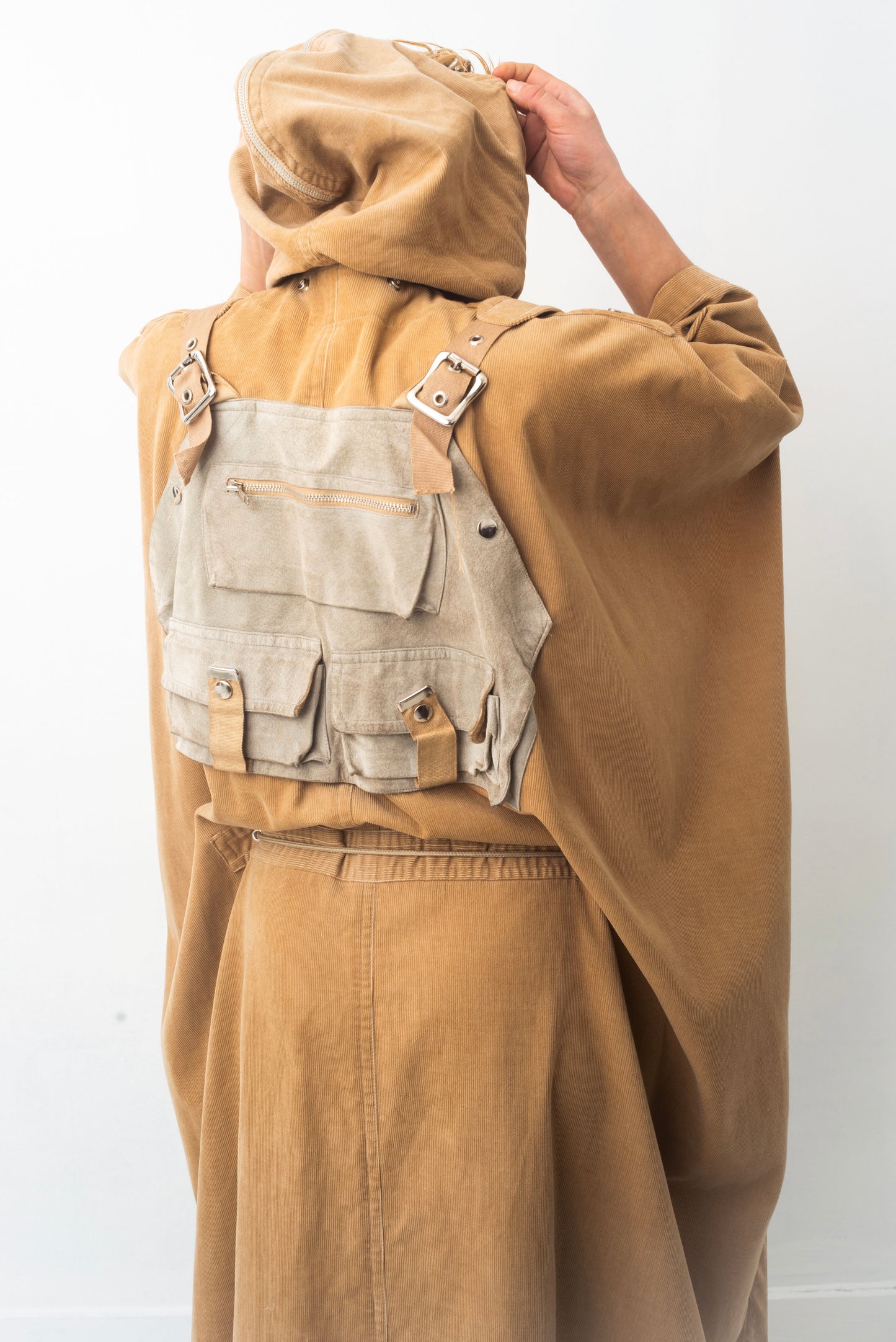 Kansaï Yamamoto 80’s dystopian cape with integrated backpack