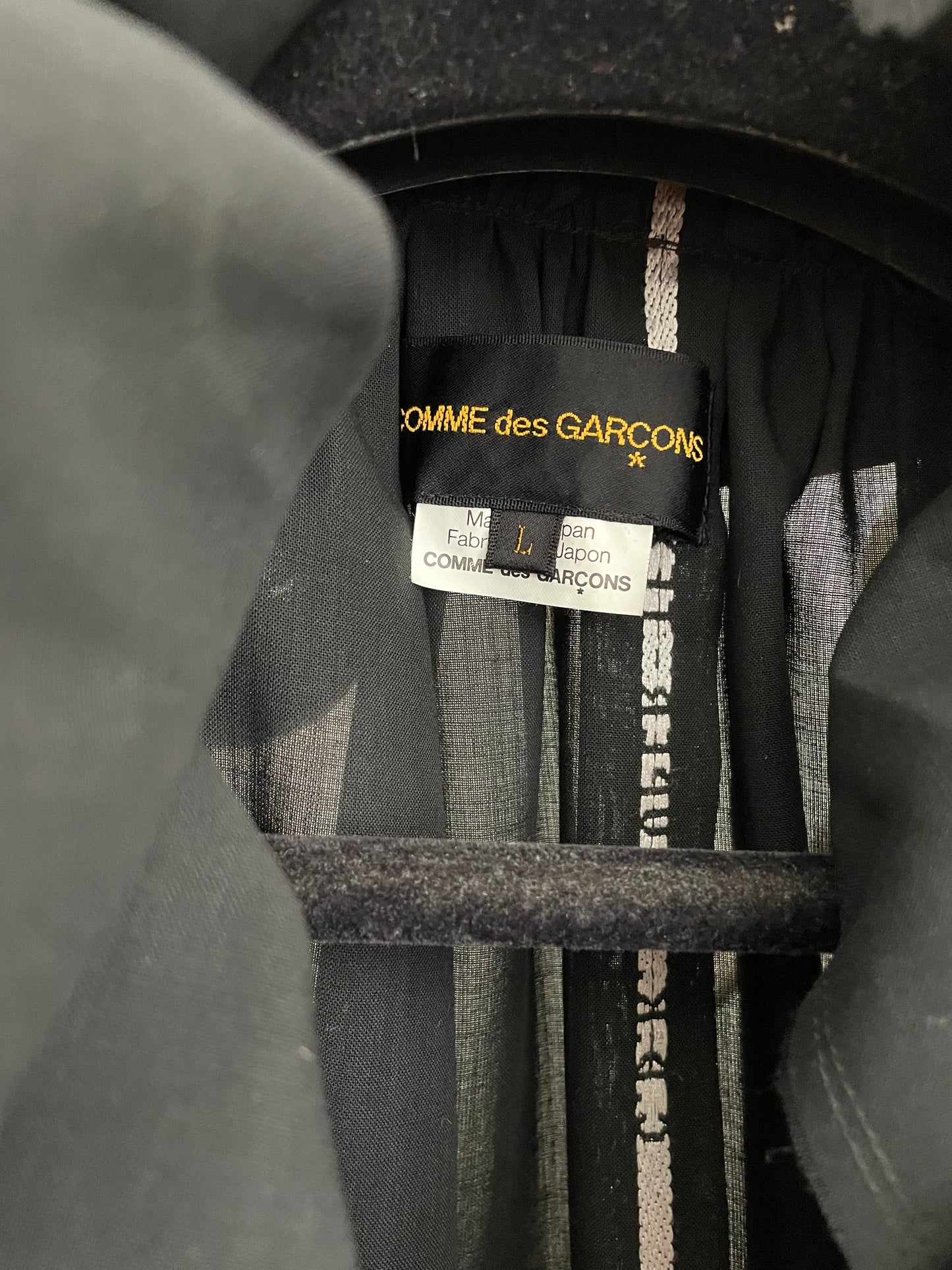 Comme des Garçons SS 2006 draped black long coat