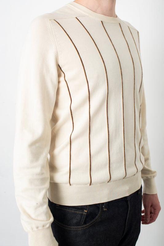 Margiela 2008 cotton knit off white striped sweater
