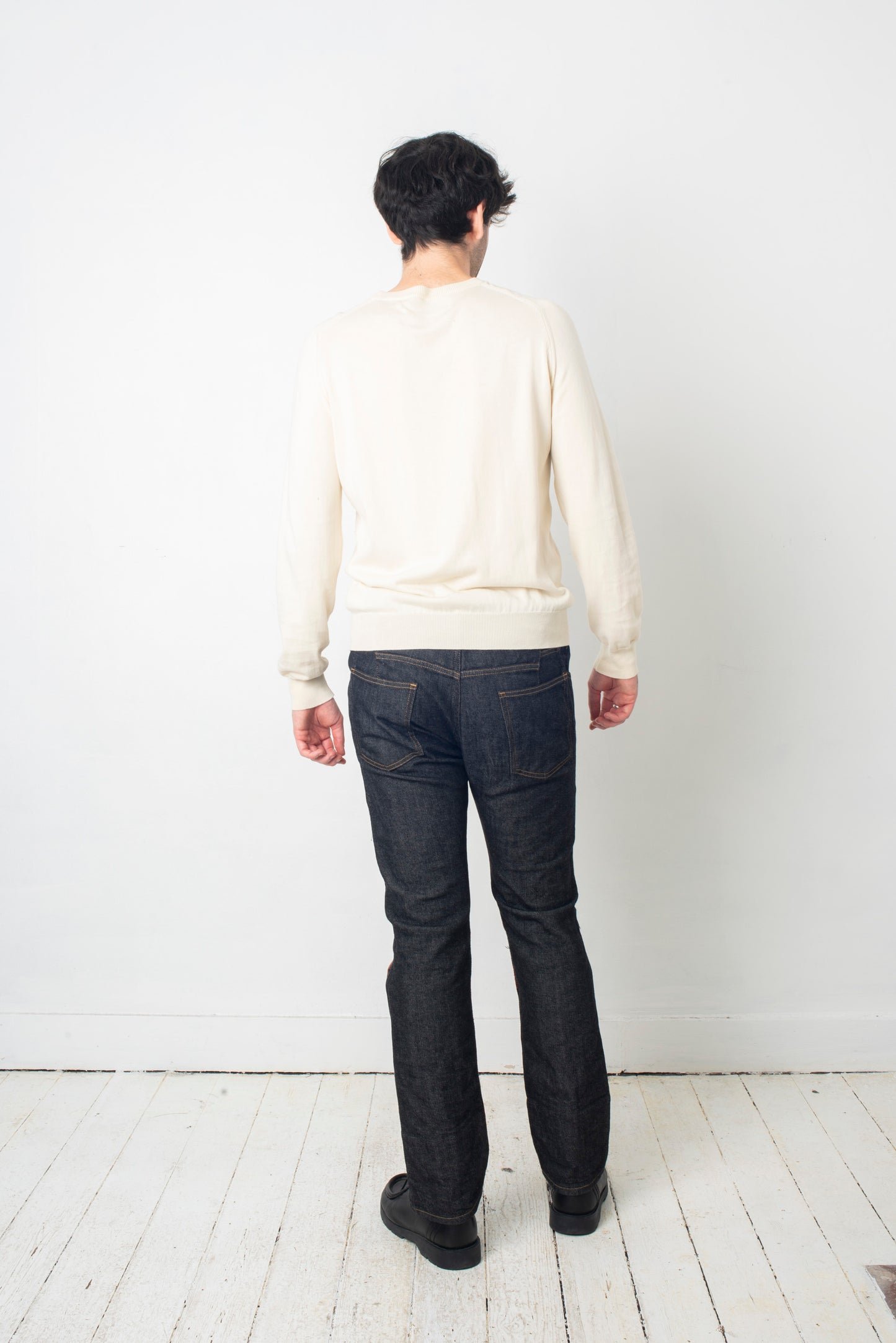 Margiela 2008 cotton knit off white striped sweater