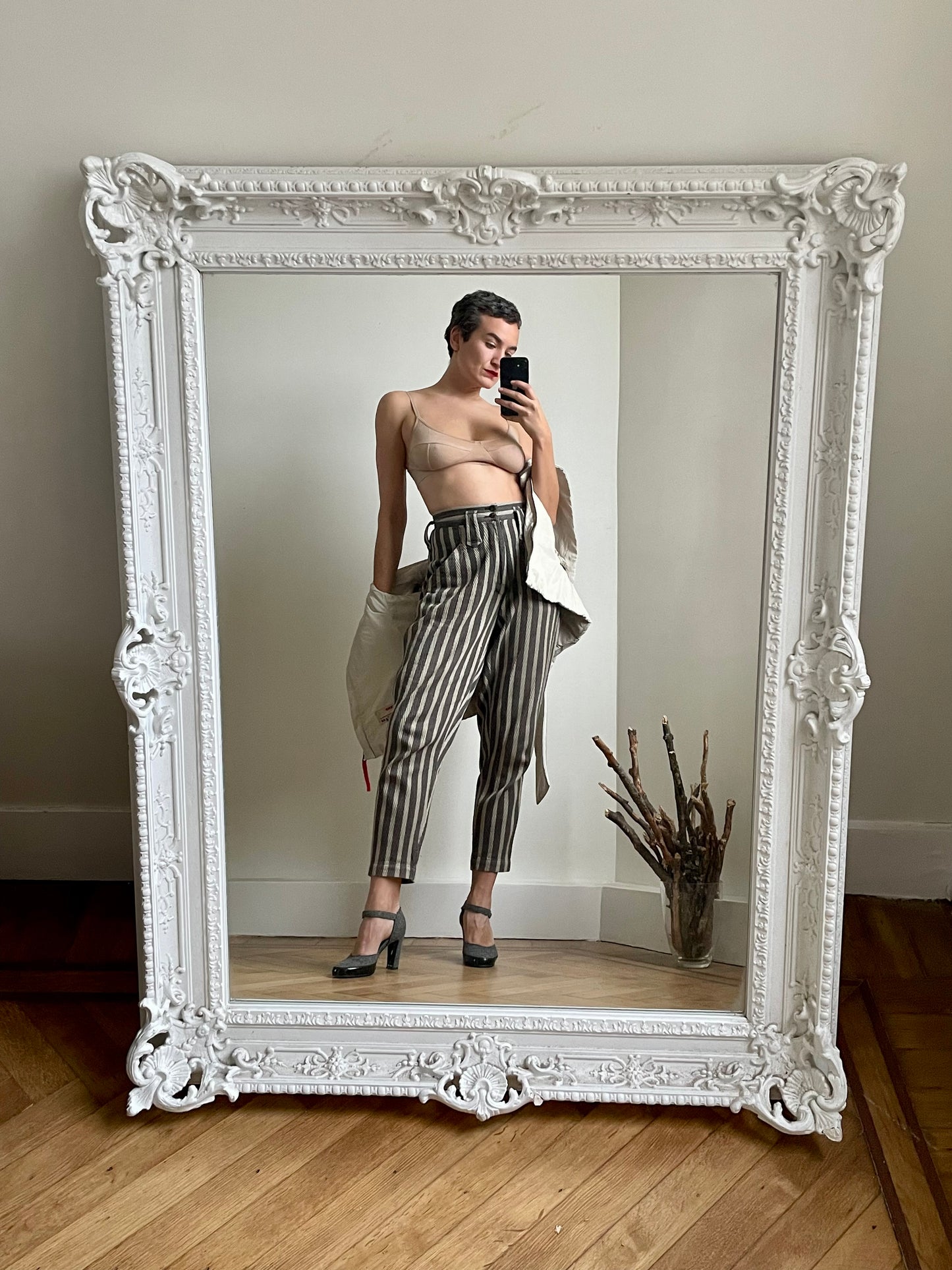 Issey Miyake Plantation 80s striped knit trousers