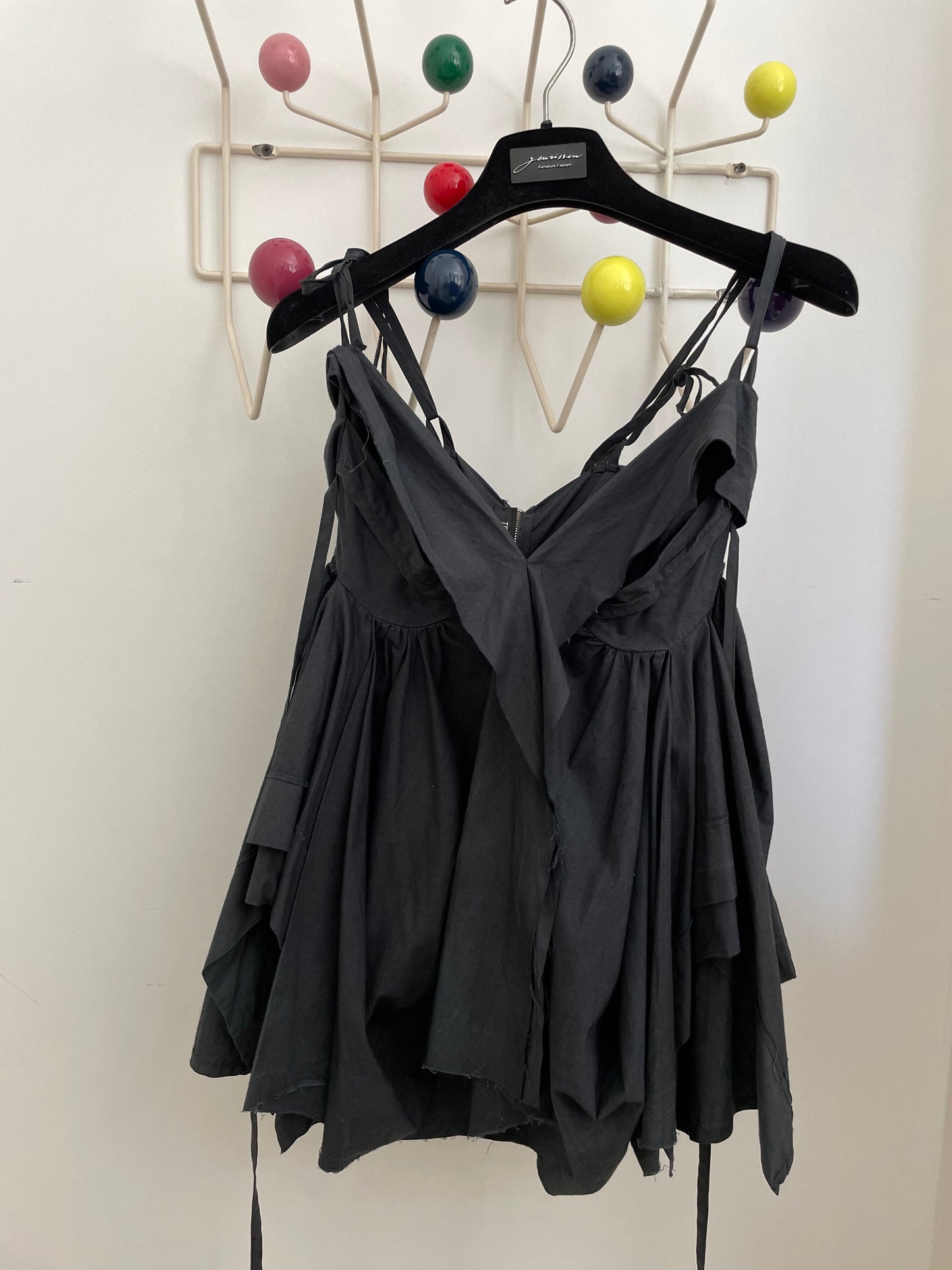 Ter et Bantine 2000's dark blue draped babydoll top