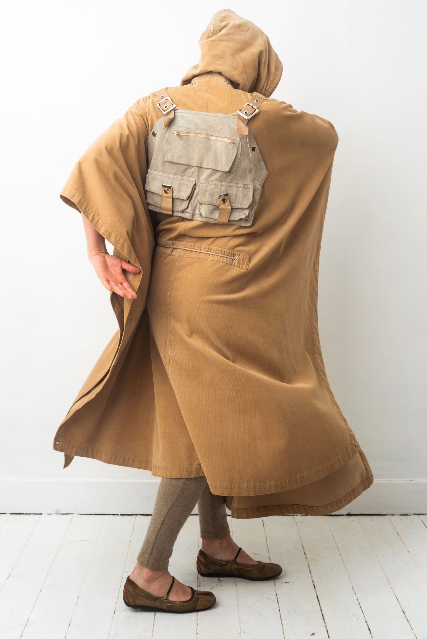 Kansaï Yamamoto 80’s dystopian cape with integrated backpack