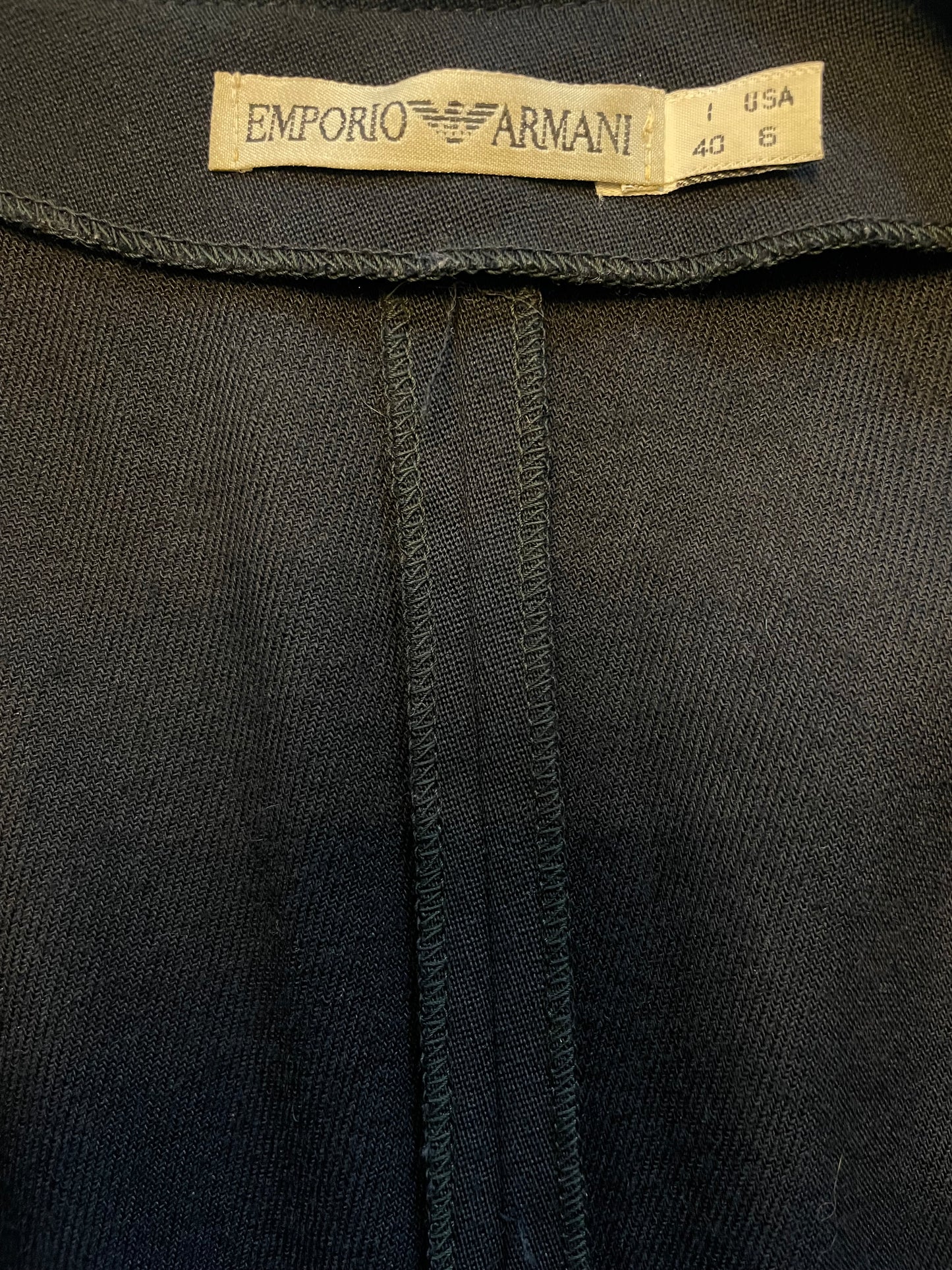 Emporio Armani 90's wool black jacket and shorts set with belt