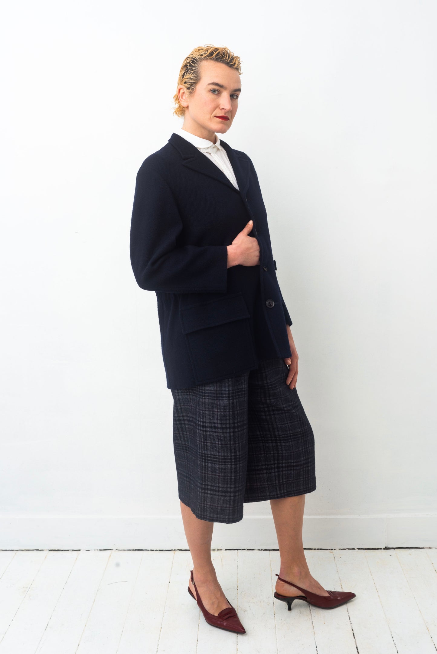 Y’s 90s navy wool single breasted jacket