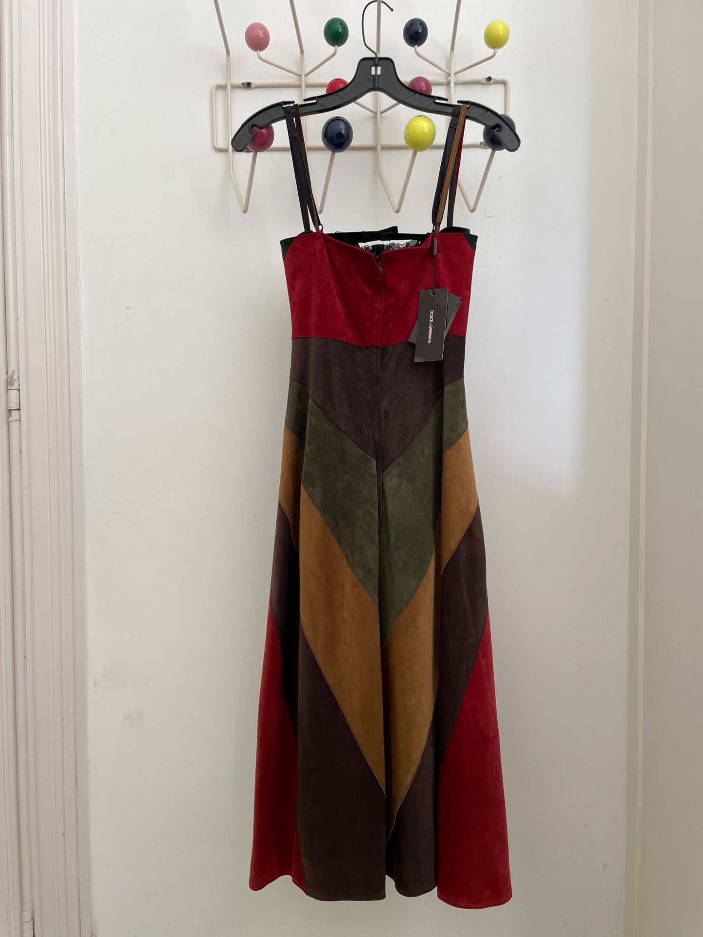 Dolce & Gabbana FW 2002 suede multicolour butterfly dress