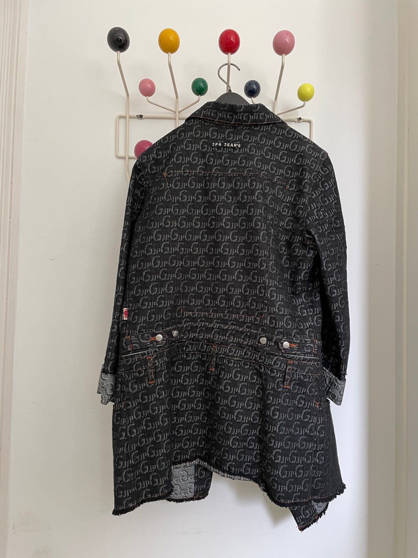 Jean Paul Gaultier Jeans FW 2001 monogram denim transformable jacket / dress with zipper