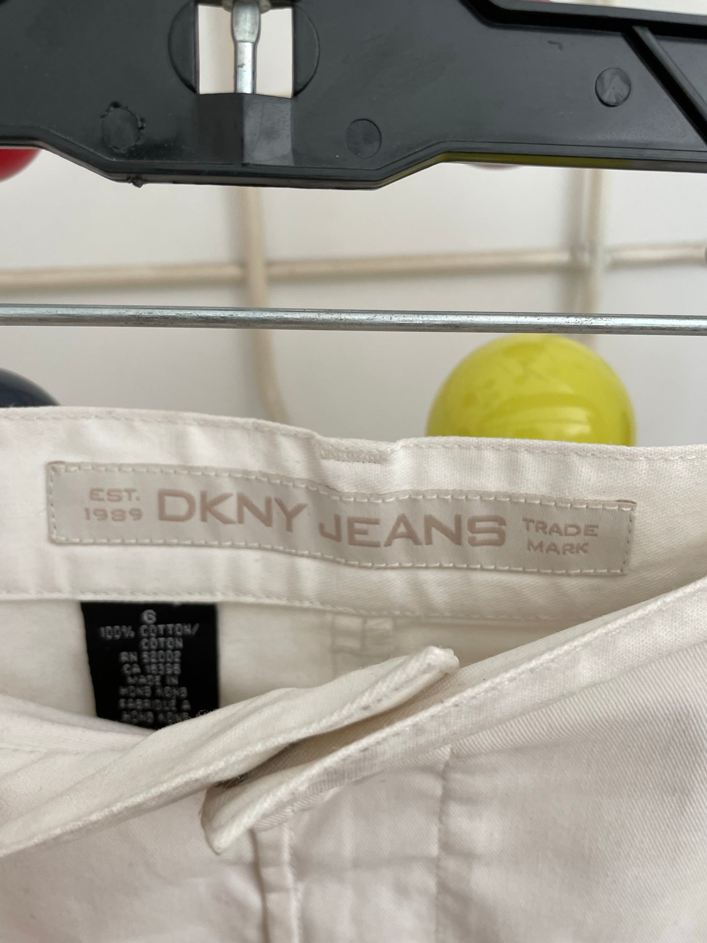 DKNY 90's white cotton straight skirt
