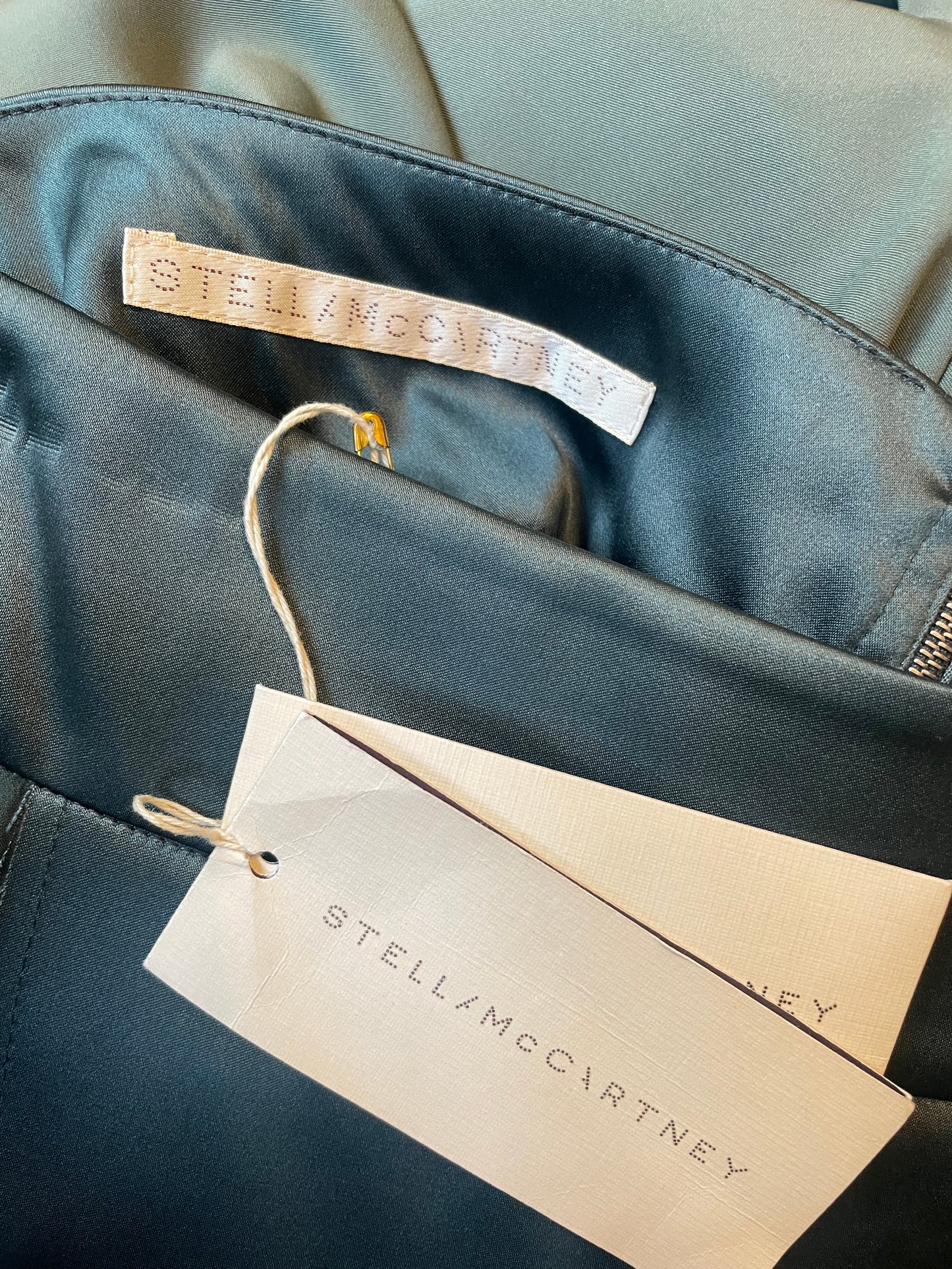 Stella McCartney 2000's green silk midi pencil skirt