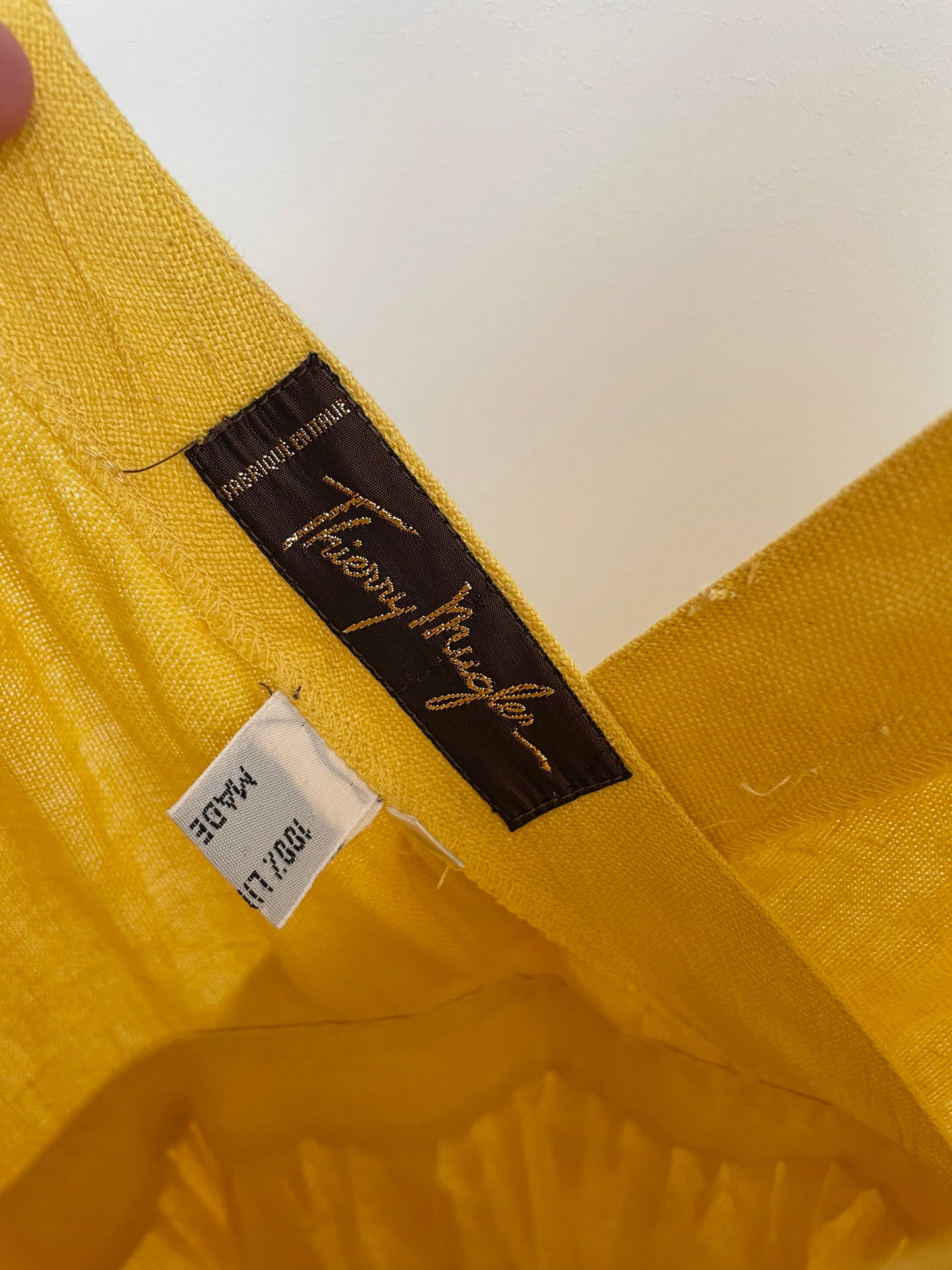 Thierry Mugler 80's yellow linen summer dress