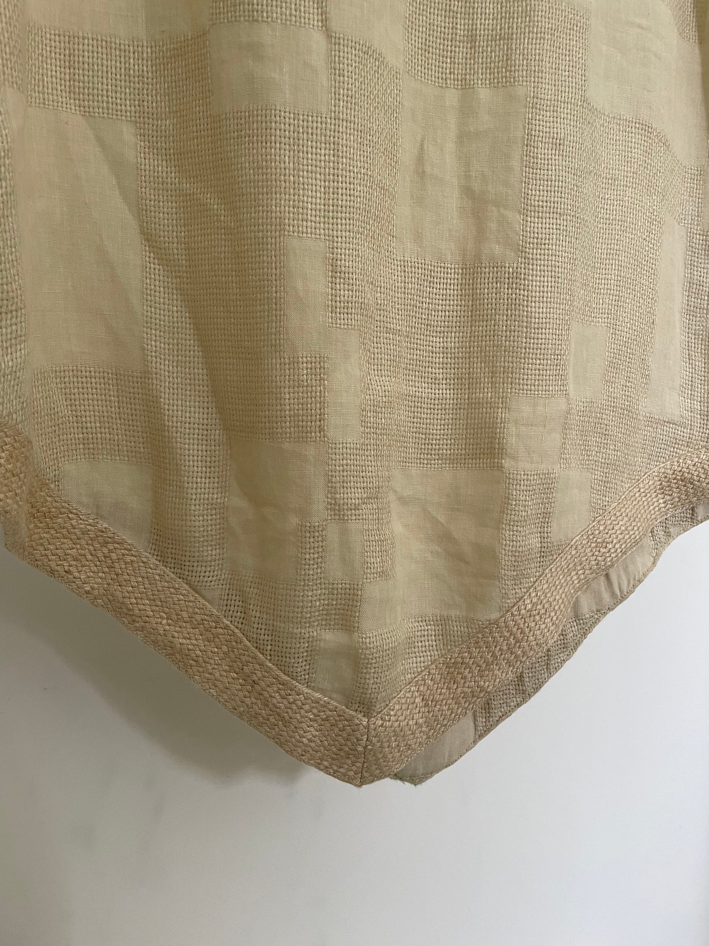 Ter et Bantine 90's beige linen reversed triangle shaped skirt