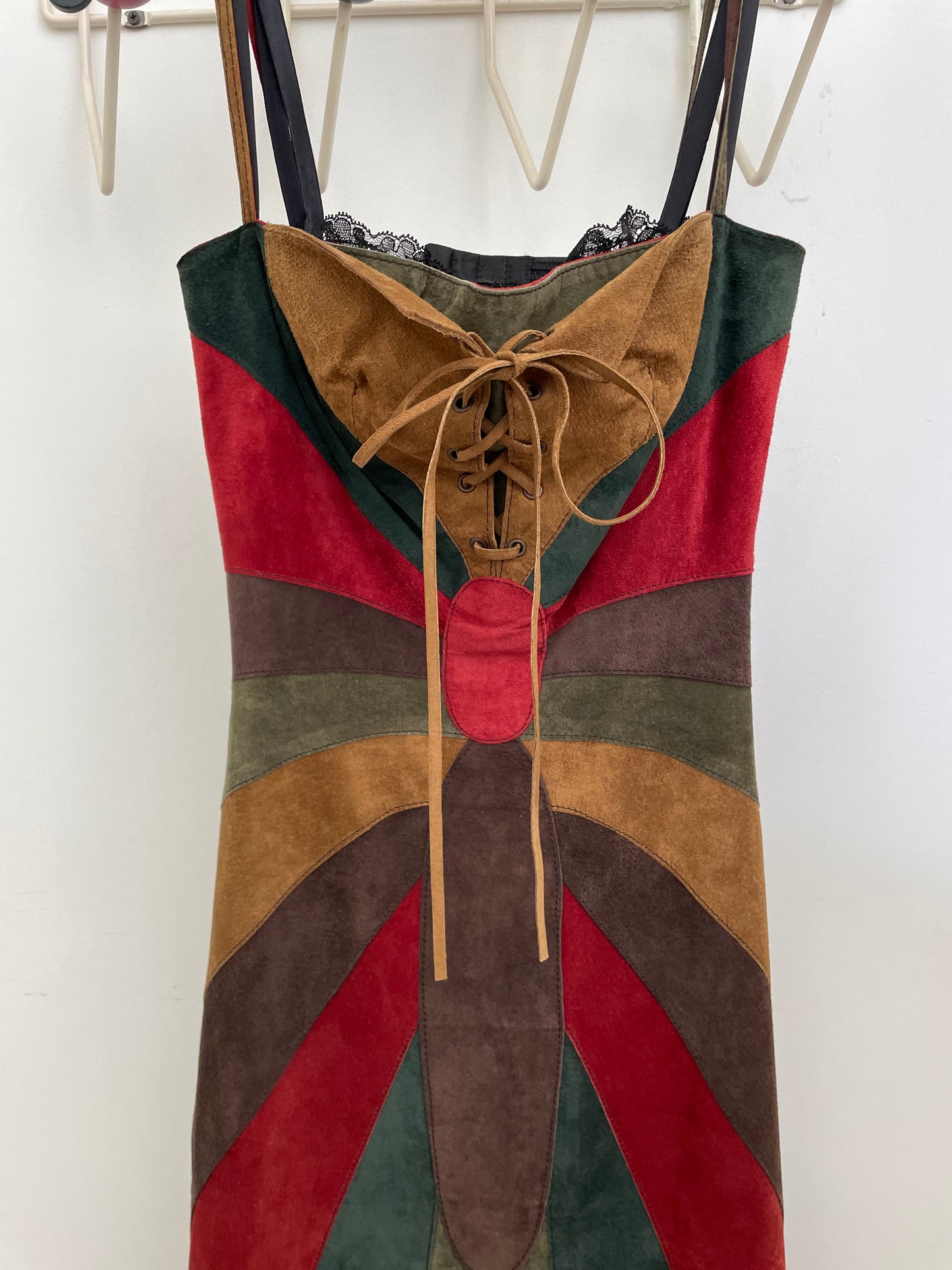 Dolce & Gabbana FW 2002 suede multicolour butterfly dress