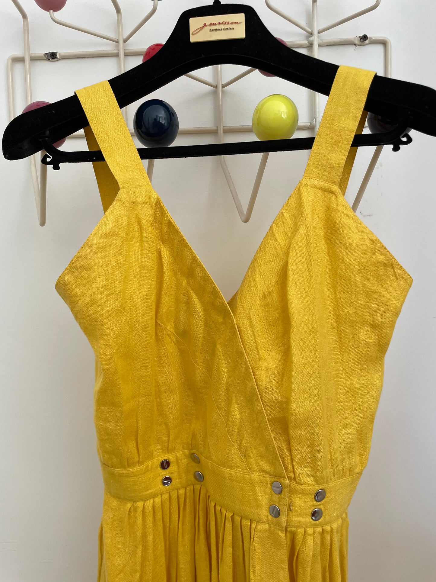 Thierry Mugler 80's yellow linen summer dress