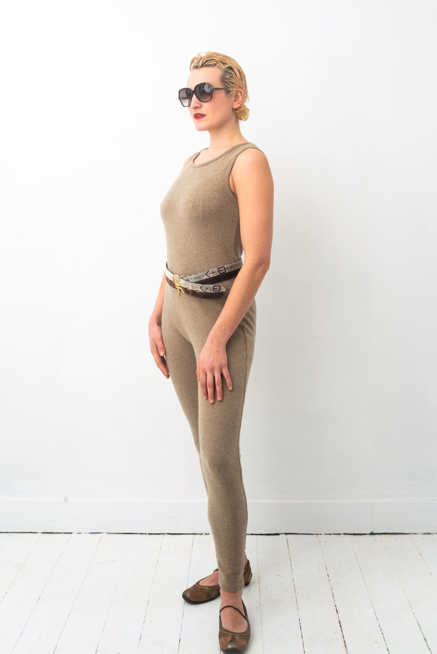 Ter et Bantine 90s wool and cashmere beige jumpsuit