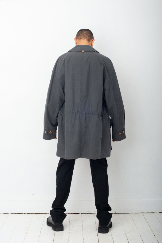 Giorgio Armani 90´s grey waxed cotton coat