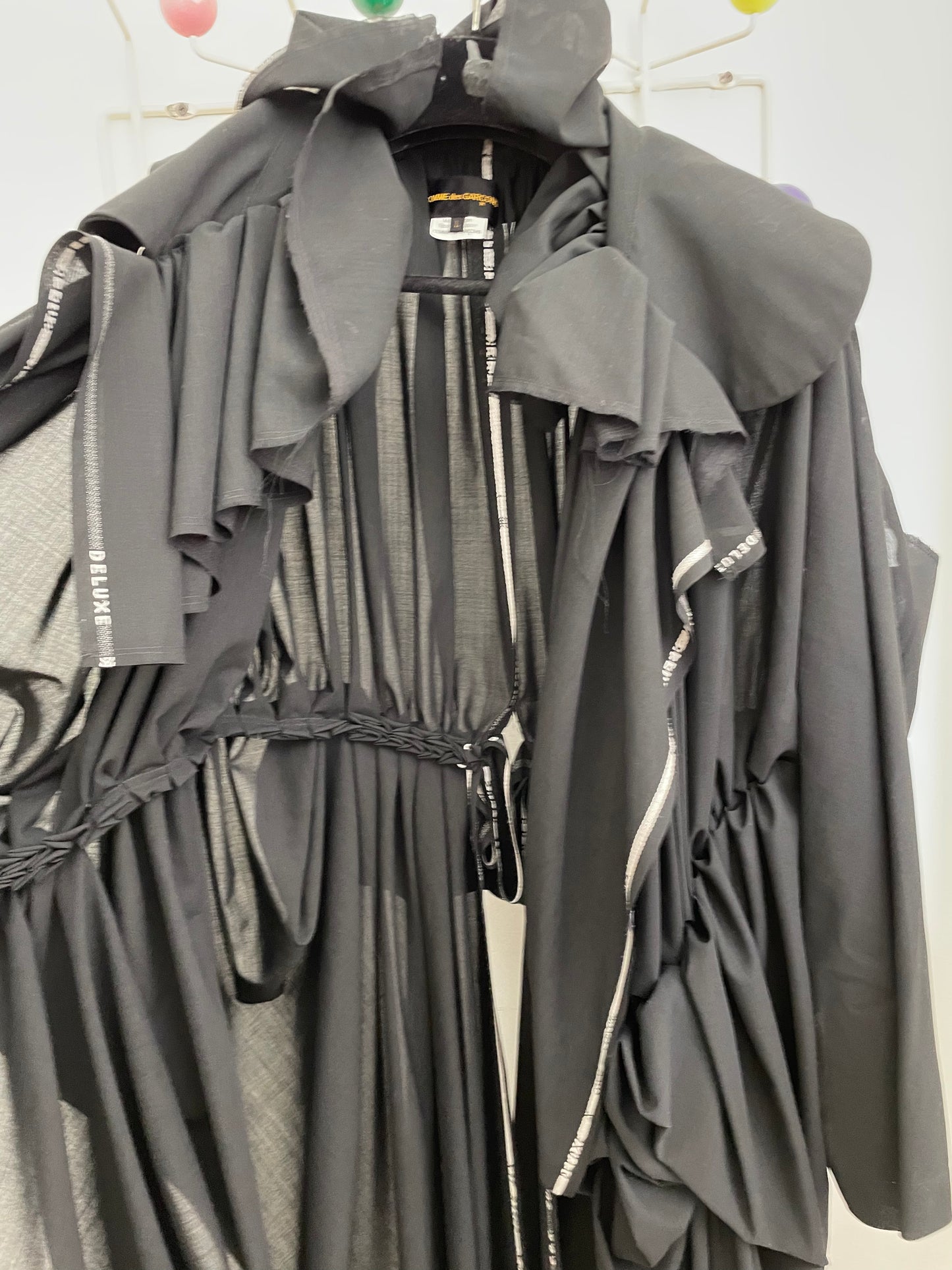Comme des Garçons SS 2006 draped black long coat