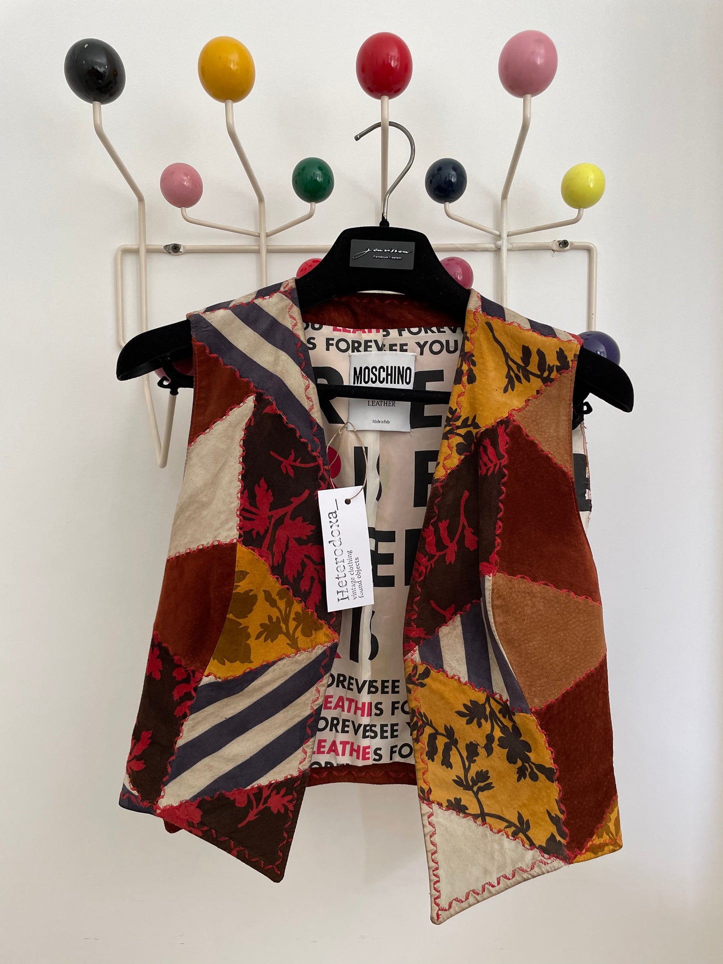 Moschino 90's patchwork leather gilet