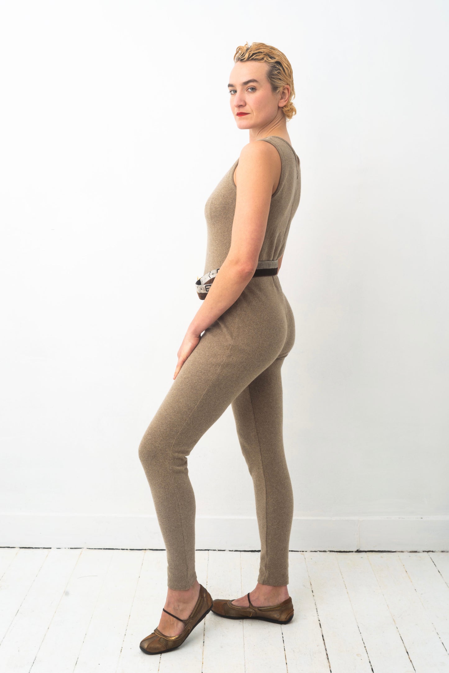 Ter et Bantine 90s wool and cashmere beige jumpsuit