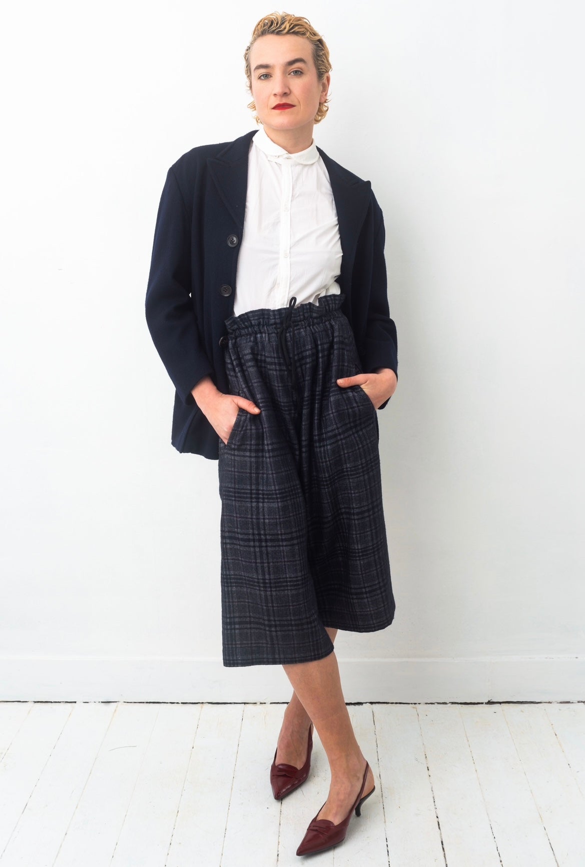 Y’s 90s navy wool single breasted jacket