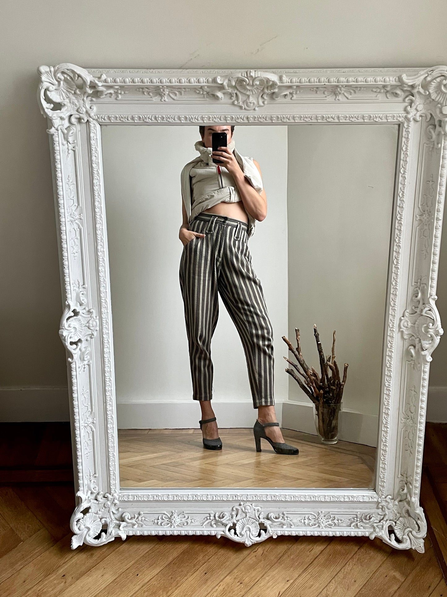 Issey Miyake Plantation 80s striped knit trousers