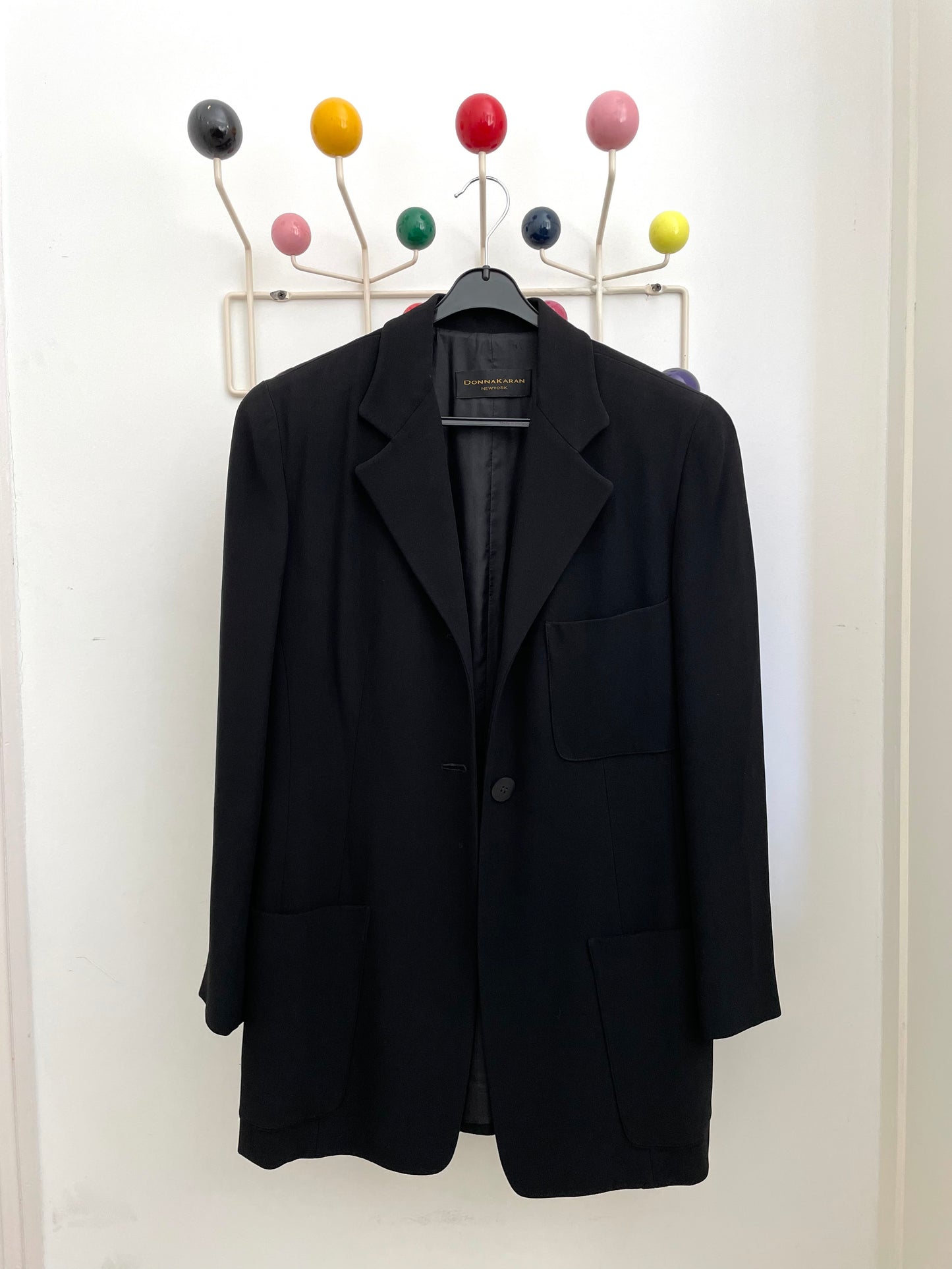 Donna Karan 90s black single breasted classic blazer