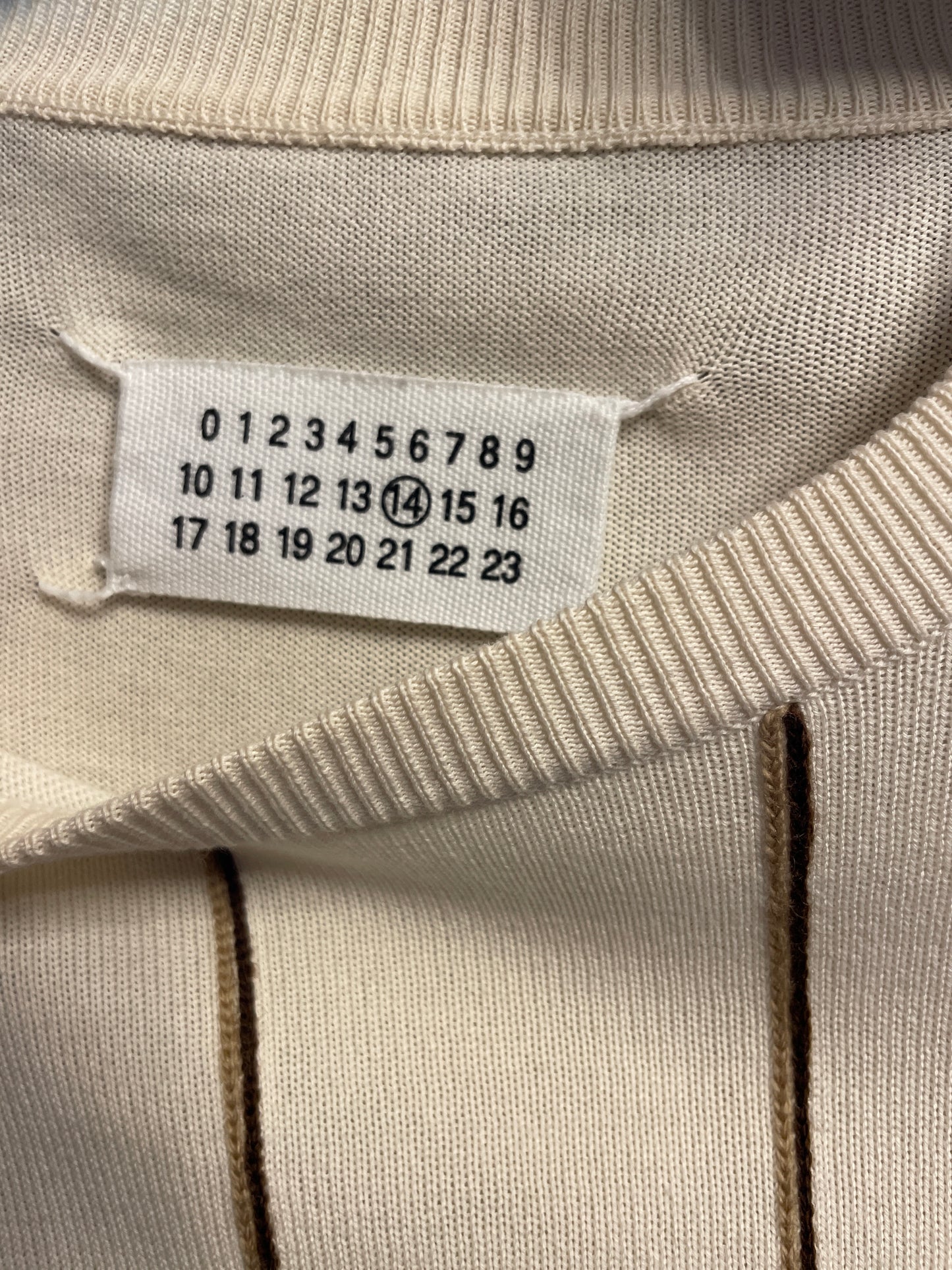 Margiela 2008 cotton knit off white striped sweater
