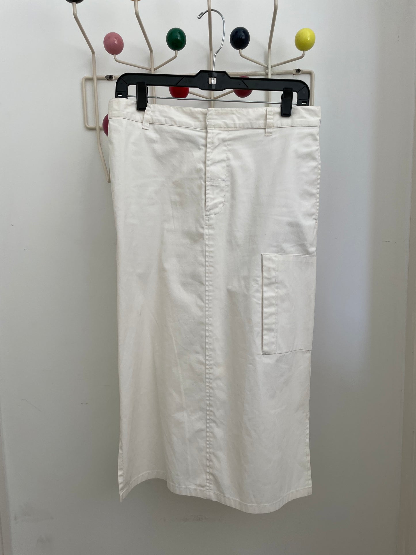 DKNY 90's white cotton straight skirt