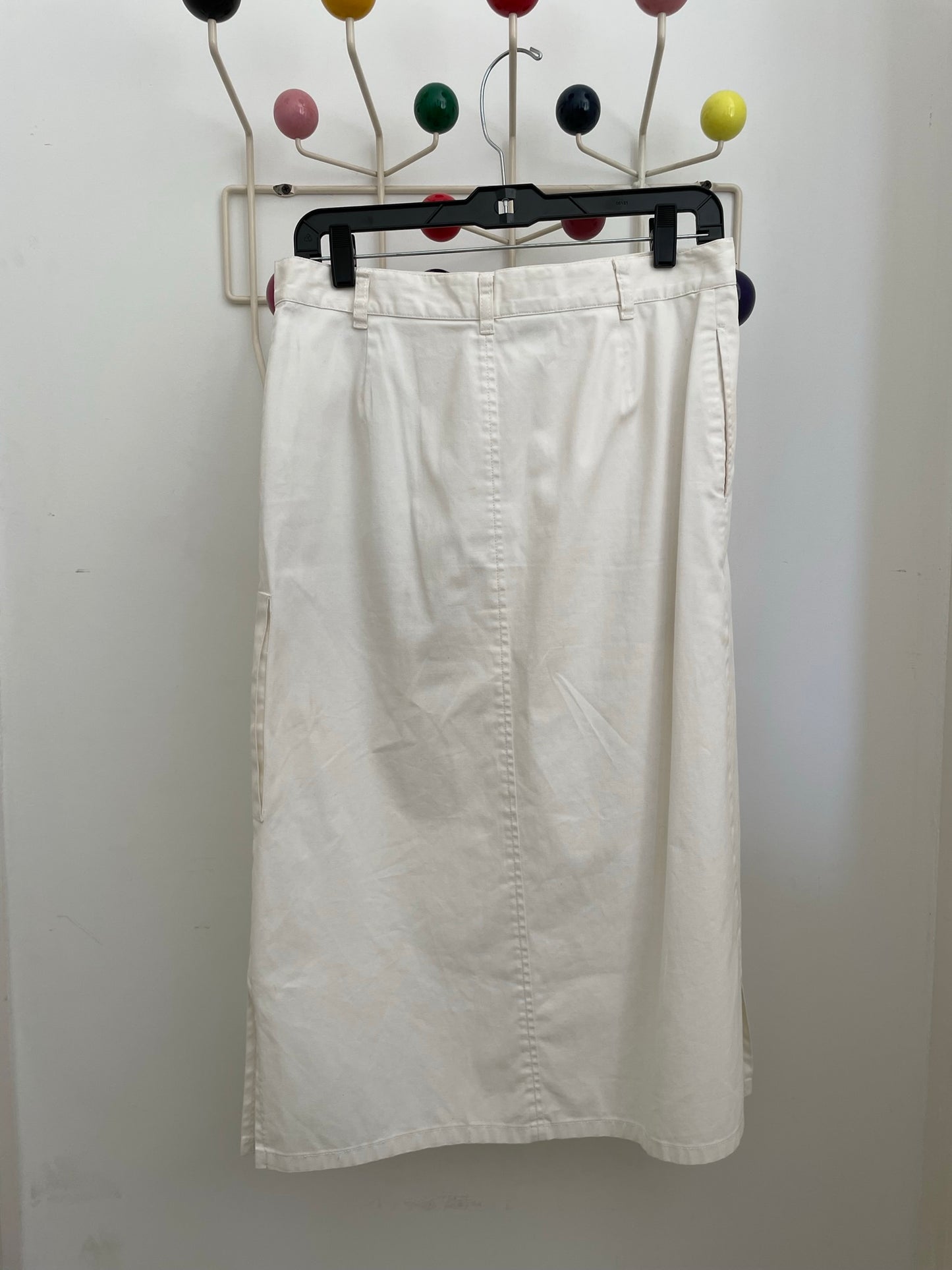 DKNY 90's white cotton straight skirt