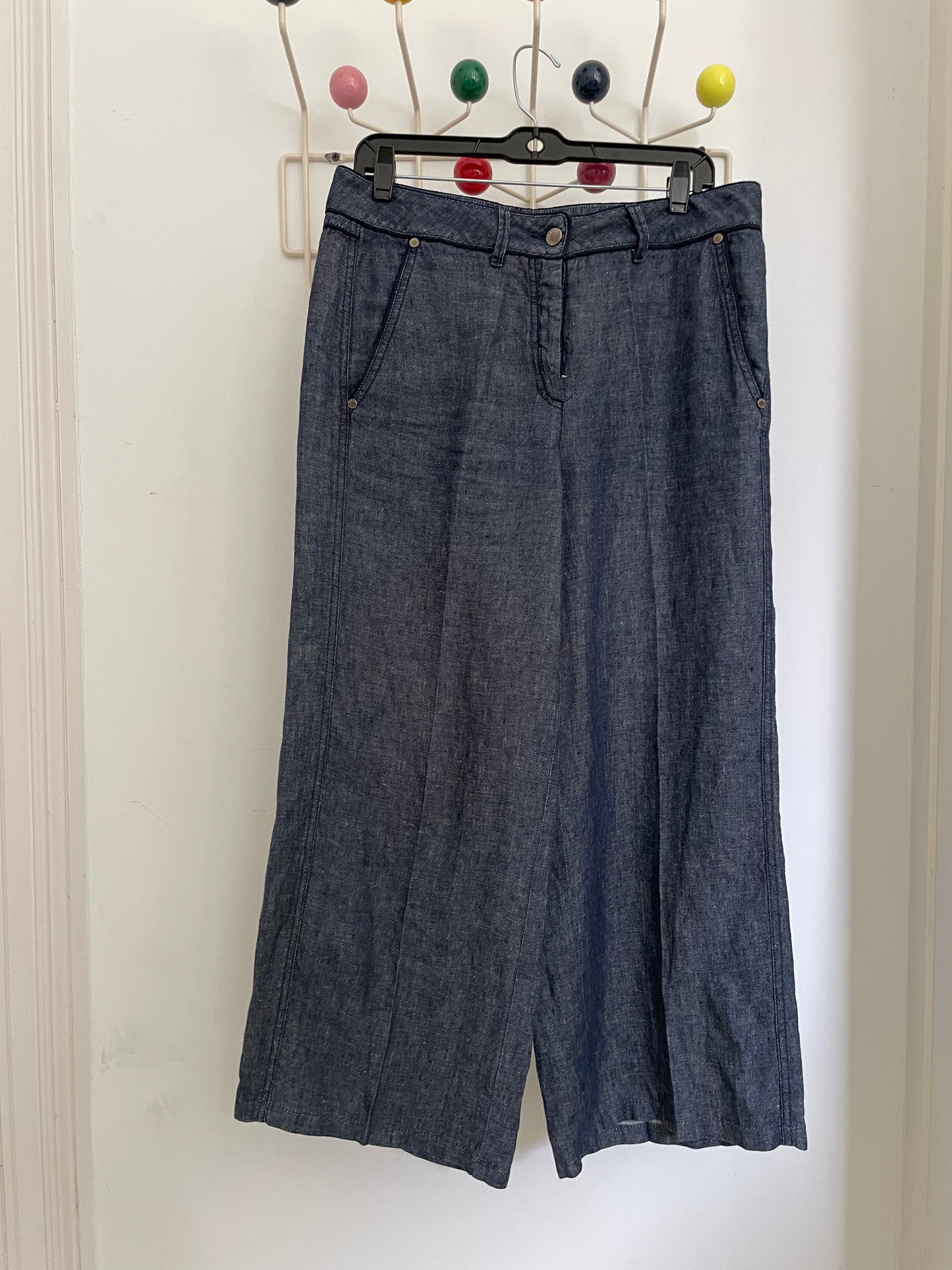 Armani 2000s wide leg denim capri pants