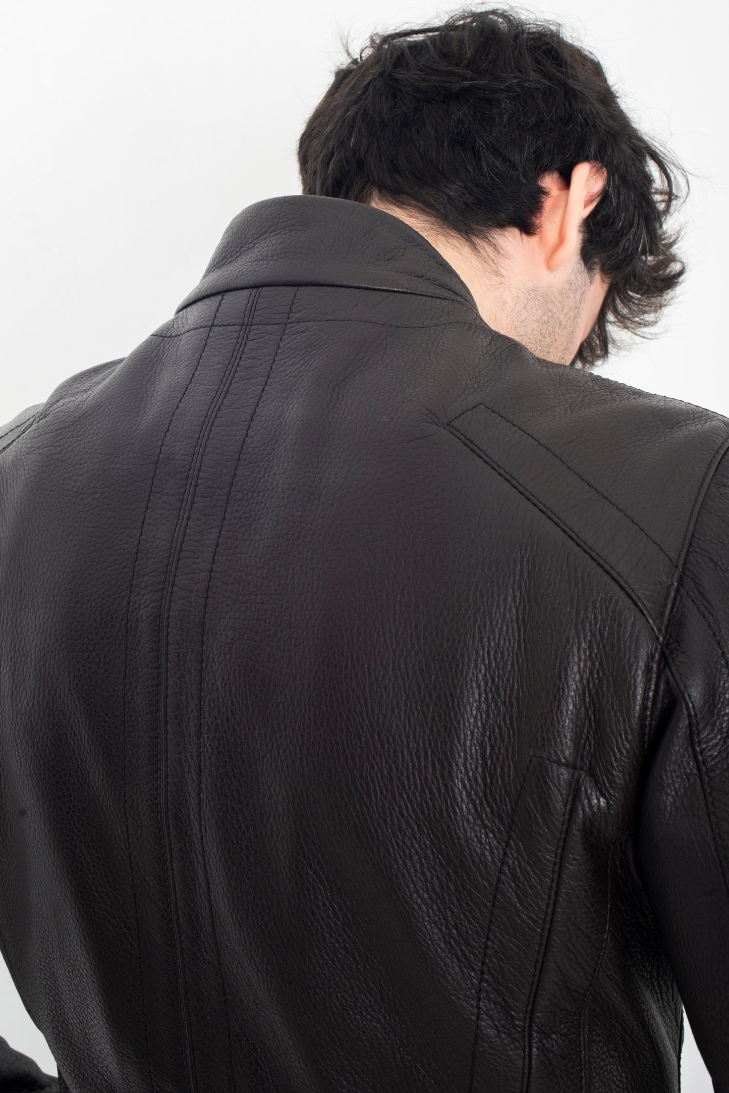 Dirk Bikkembergs 2000´s brown leather jacket with zipper sleeve detail