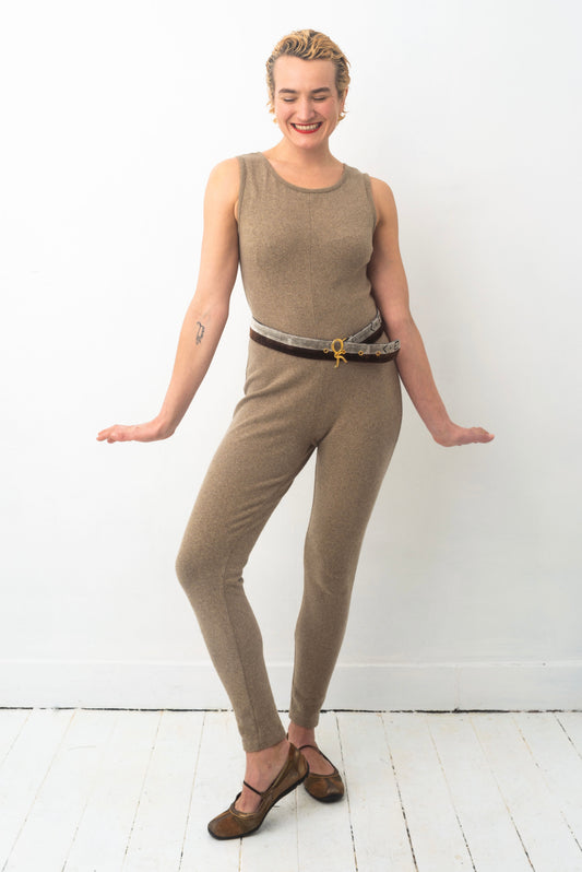 Ter et Bantine 90s wool and cashmere beige jumpsuit