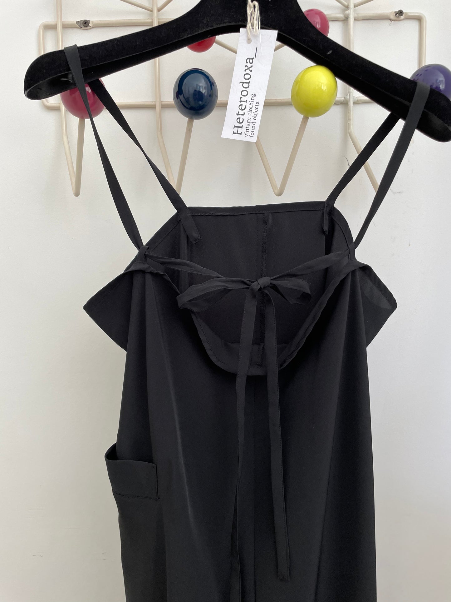 Yohji Yamamoto AW 2004 black wide silky jumpsuit with low crotch and short legs.