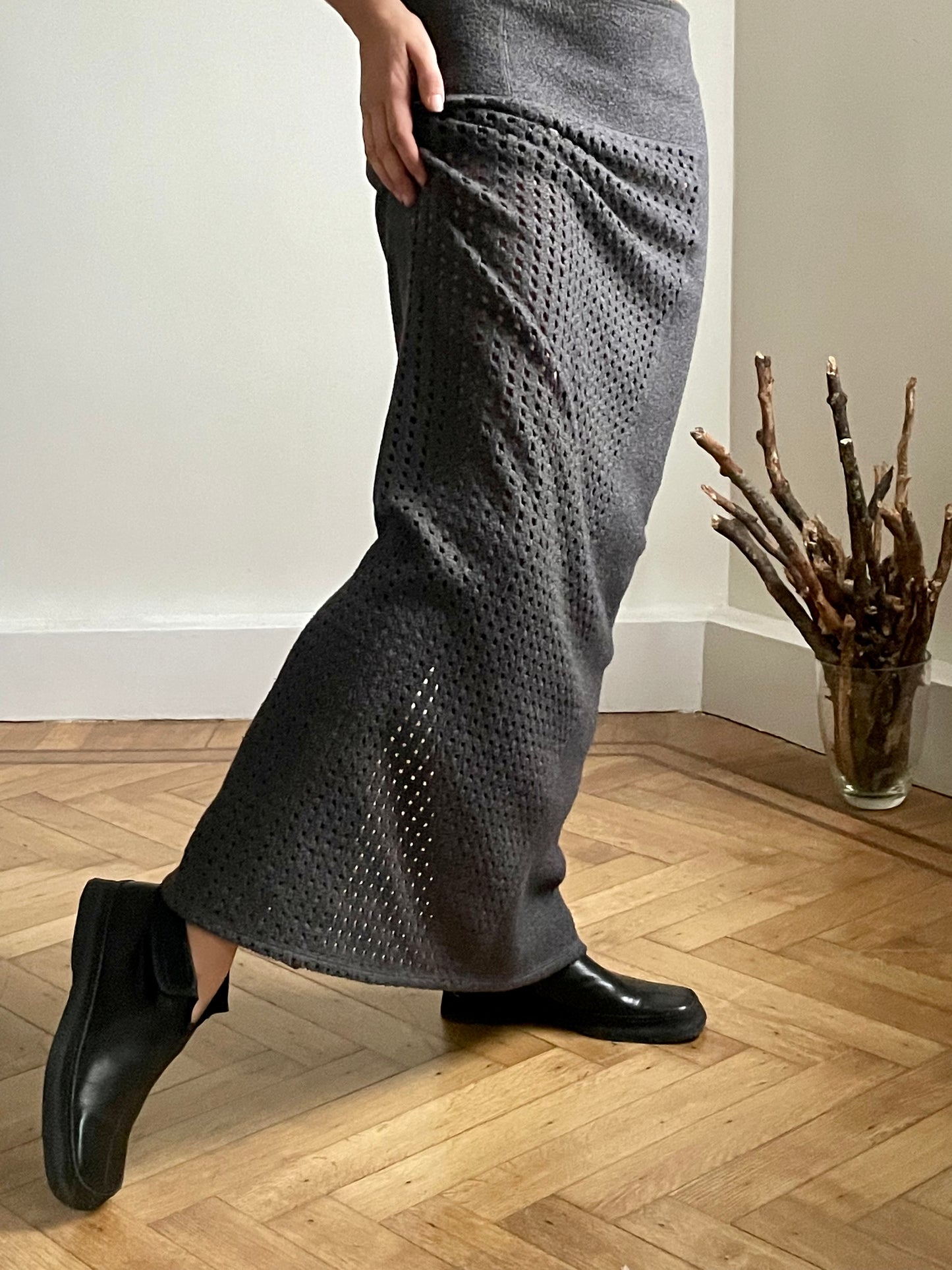 Jil Sander 90's leather future desert ankle boots with nylon and velcro flap