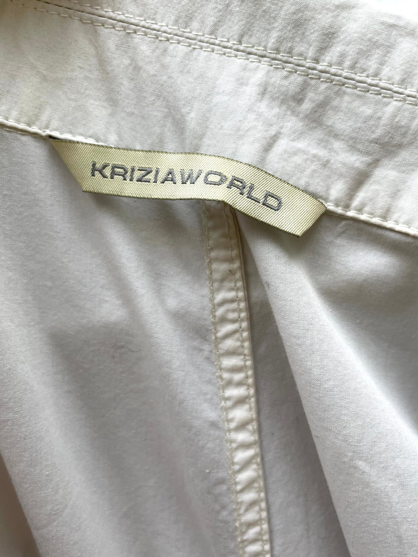 Krizia 90s white cotton workwear inspired jumpsuit