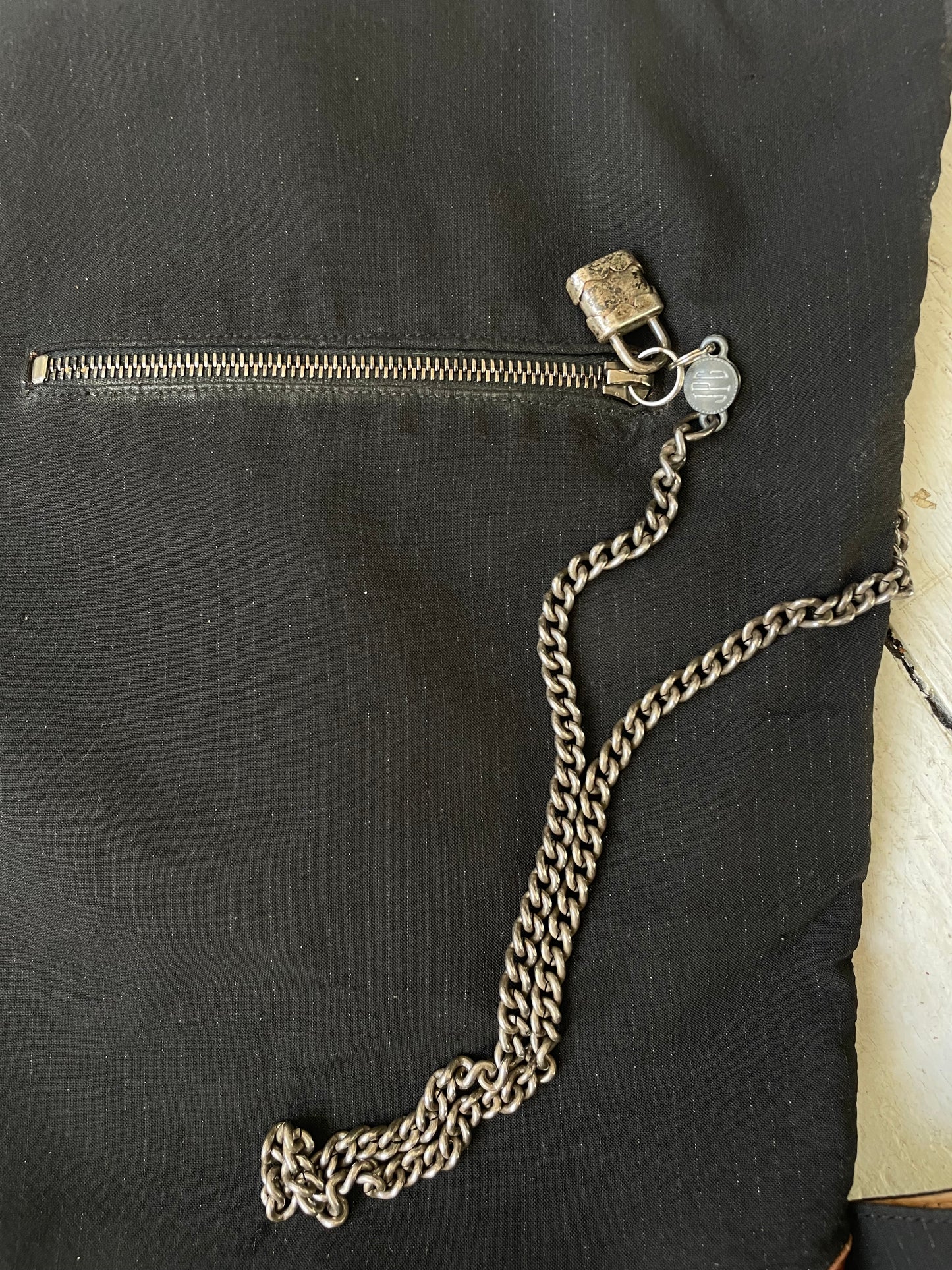 Jean Paul Gaultier 80's leather backpack with harness closure