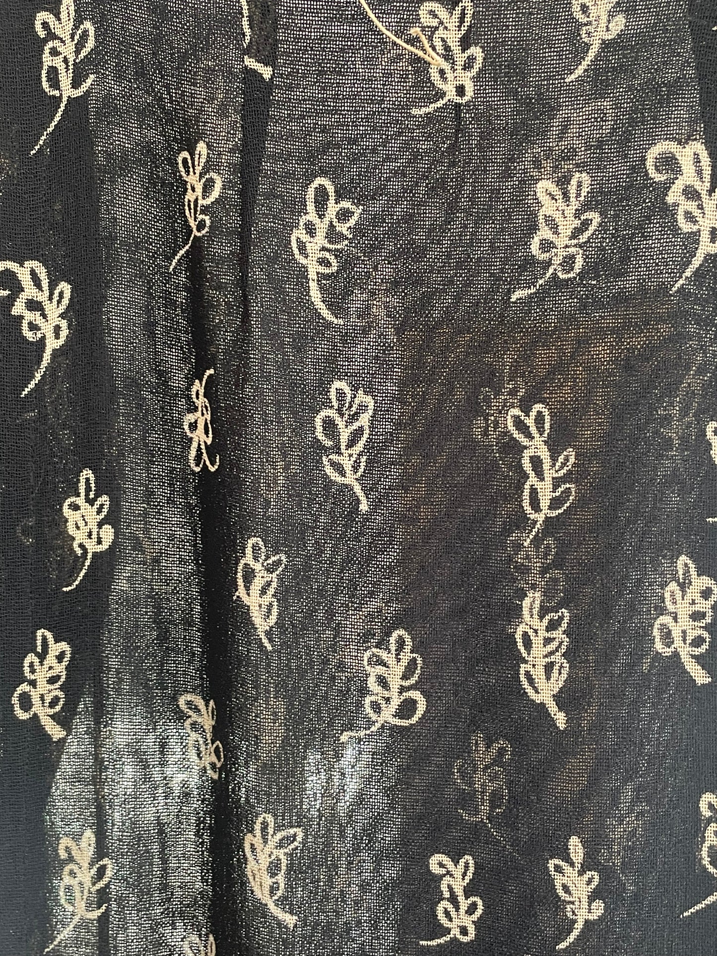 Krizia 90's black knit floral pattern super high slit skirt