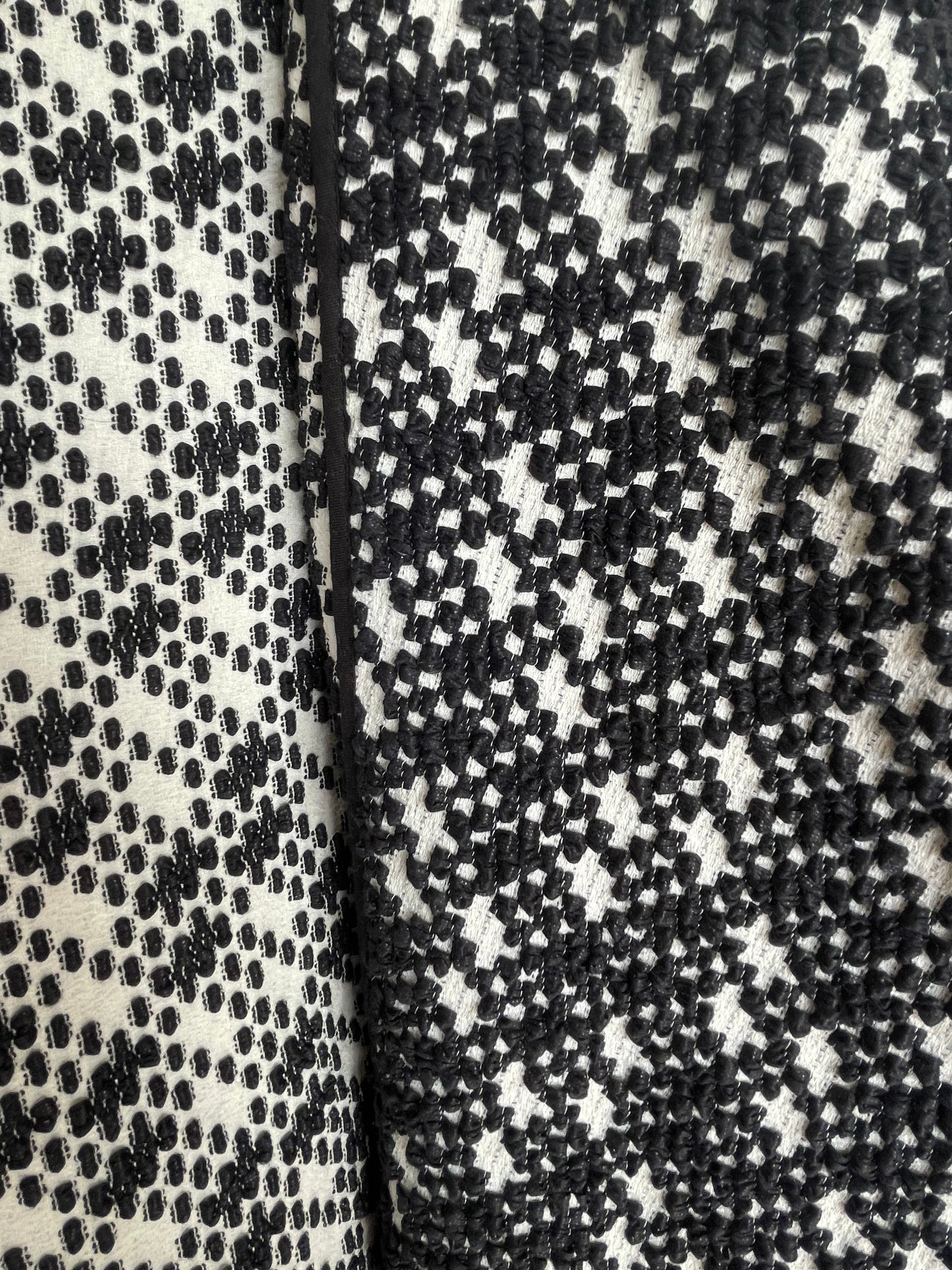 Jean-Paul Lespagnard black and white unlined bouclé coat with hood