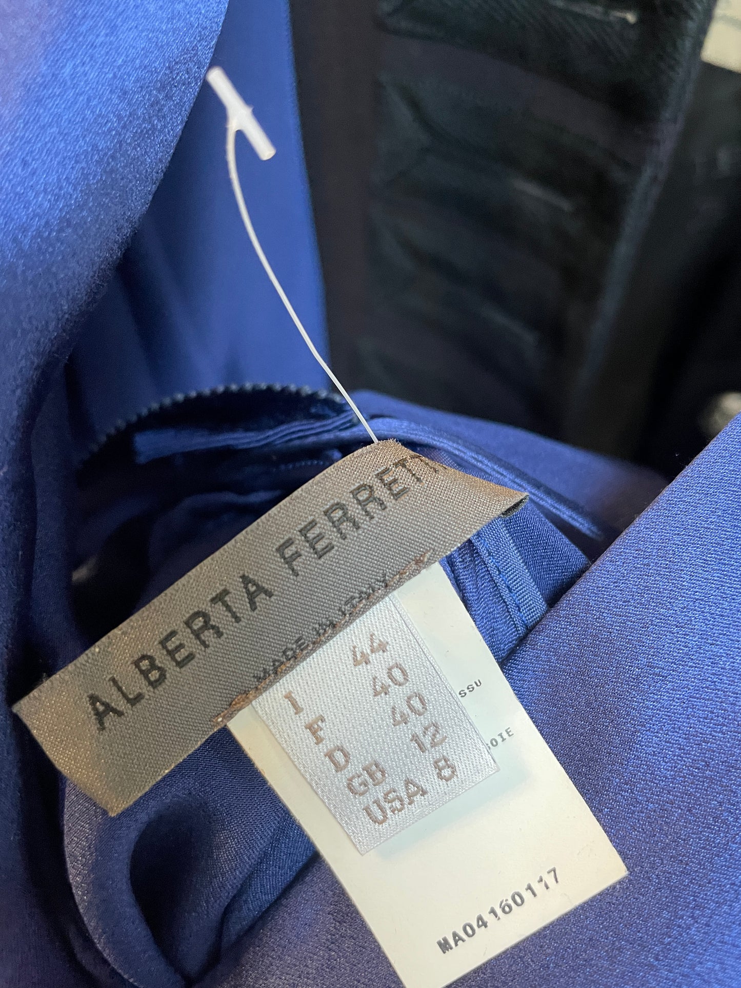 Alberta Ferretti 2010's silk blue evening gown with open back