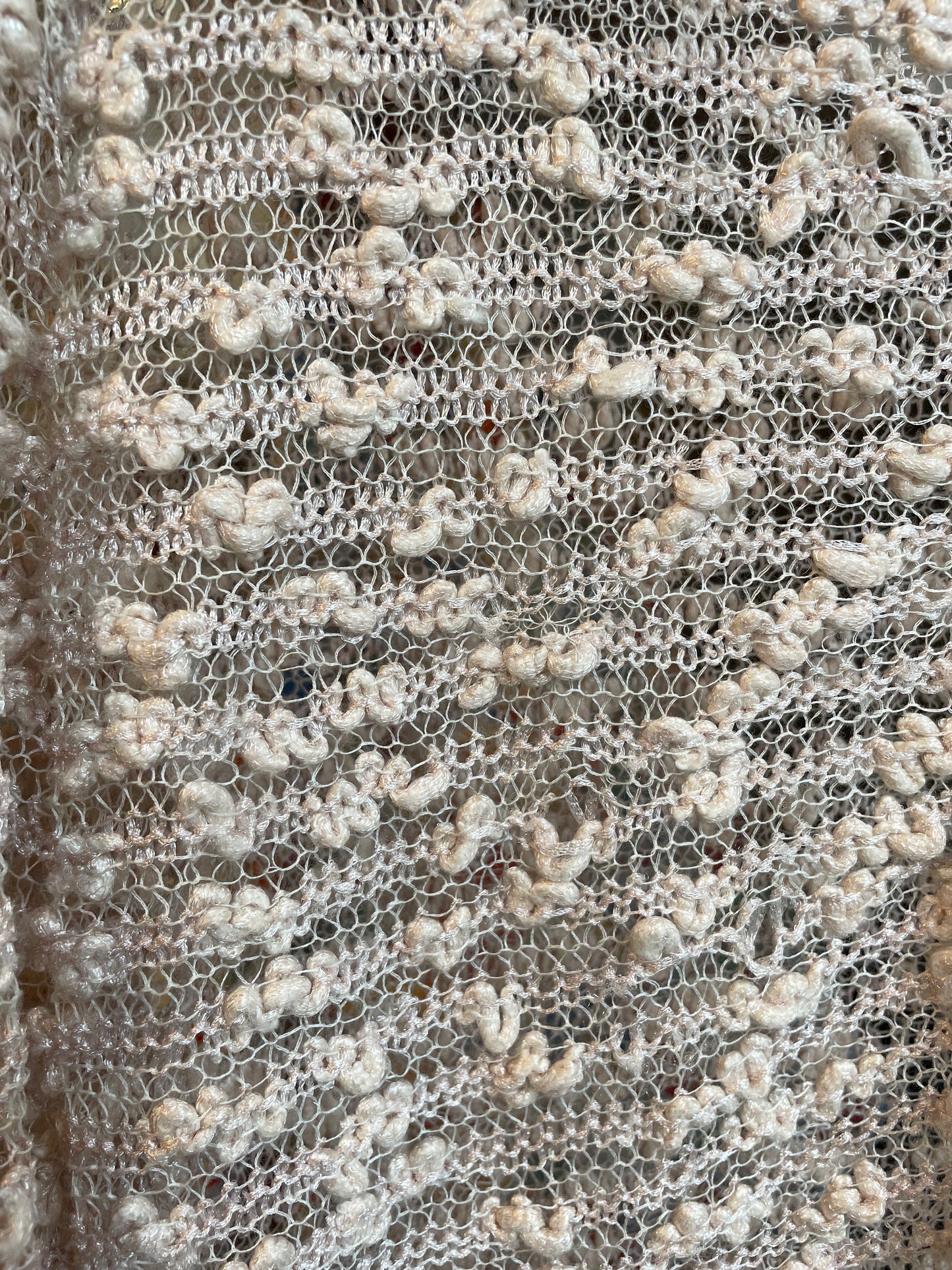 Krizia 80's pearl loosely knit swirl cardigan